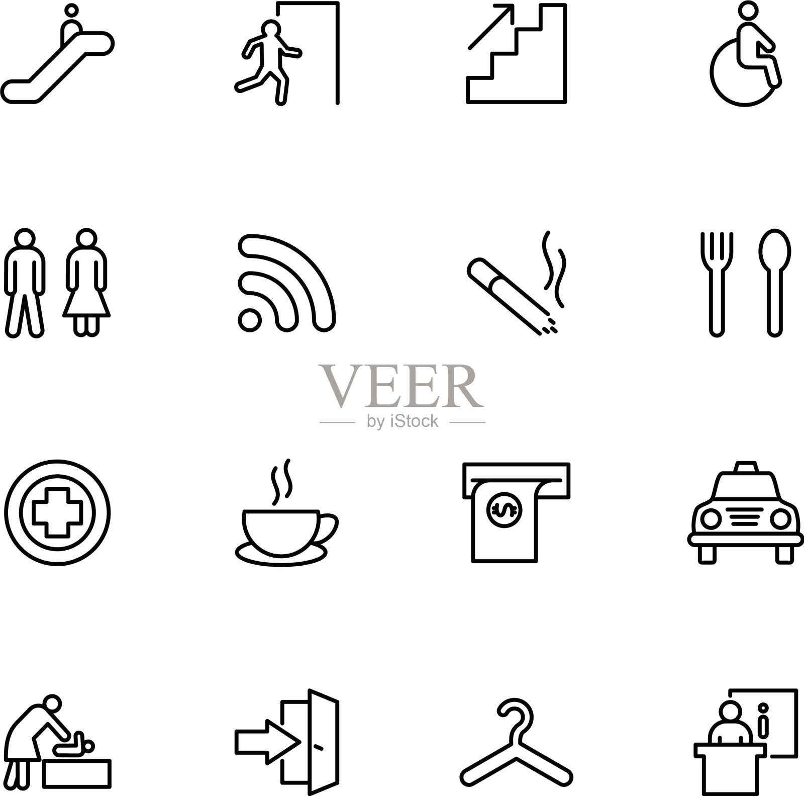 线路图标设置公共导航标志图标素材