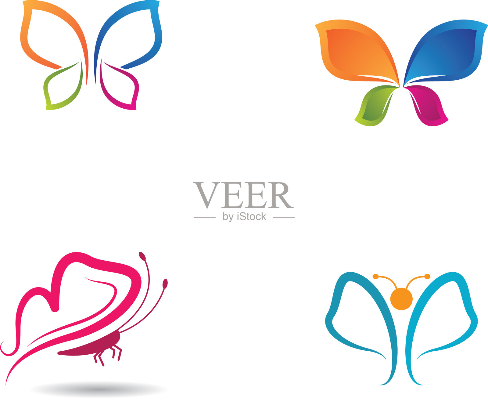 蝴蝶标志模板图标插画图片素材