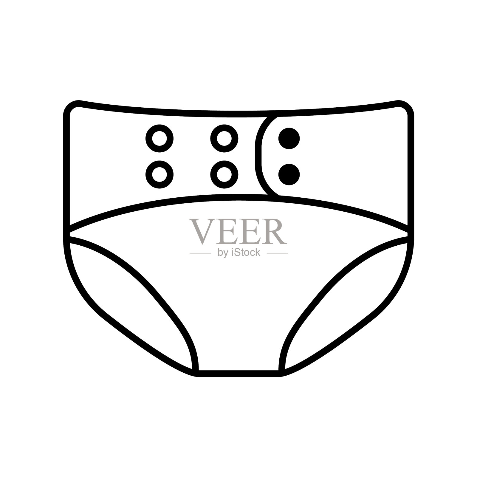 现代布尿布的图标细线艺术标志插画图片素材