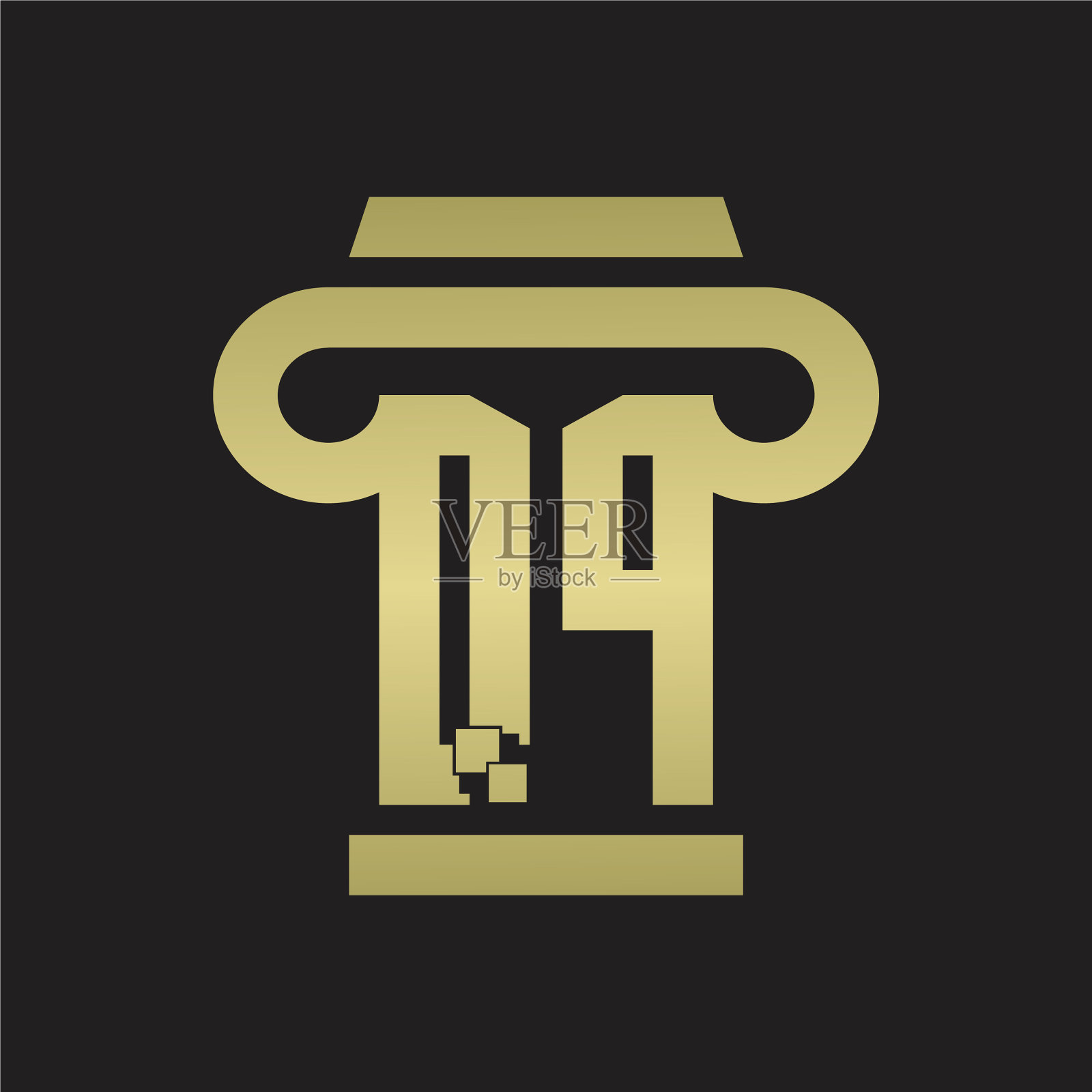 Qp徽标与柱式交织图案设计插画图片素材