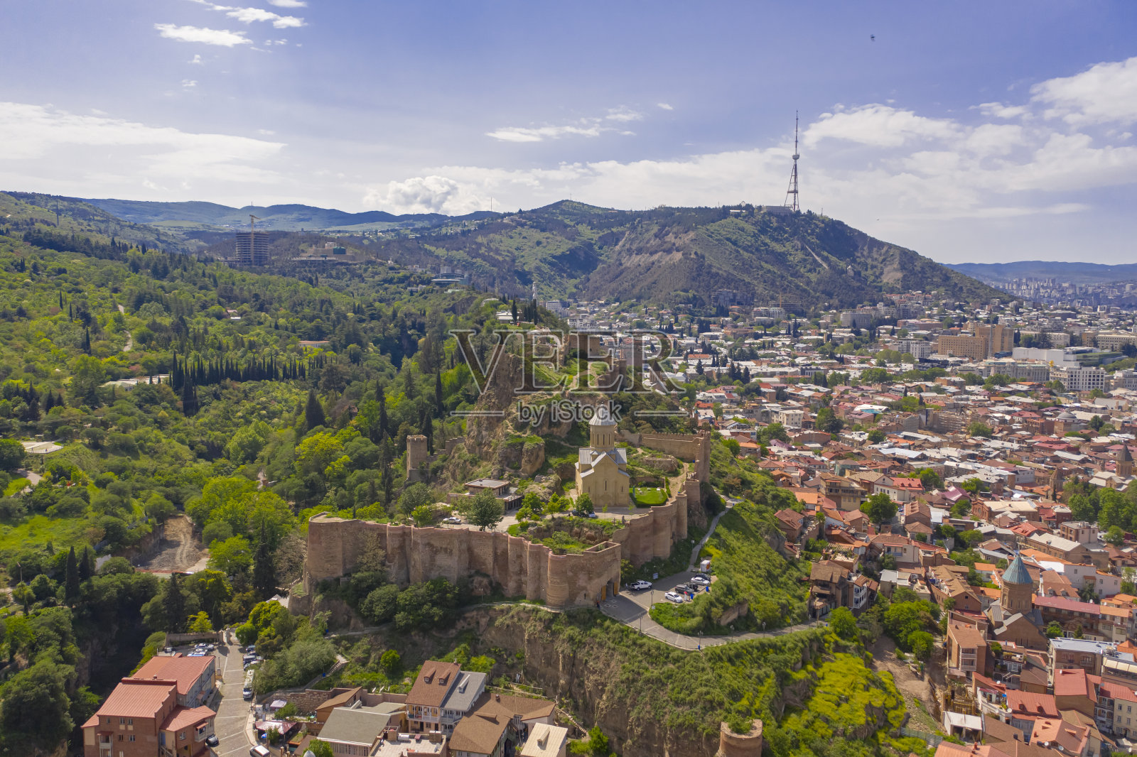 纳里卡拉要塞，第比利斯老城，格鲁吉亚照片摄影图片