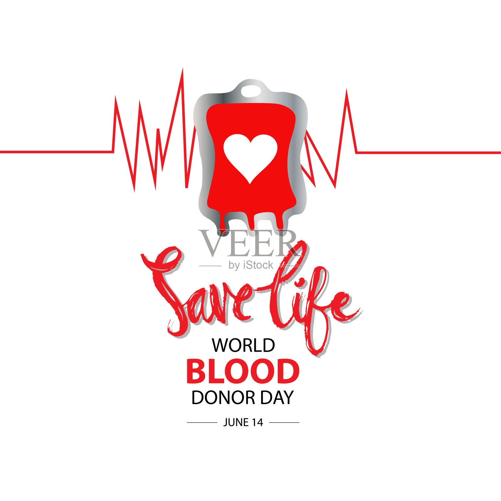 6月14日世界献血者日。海报的概念。插画图片素材