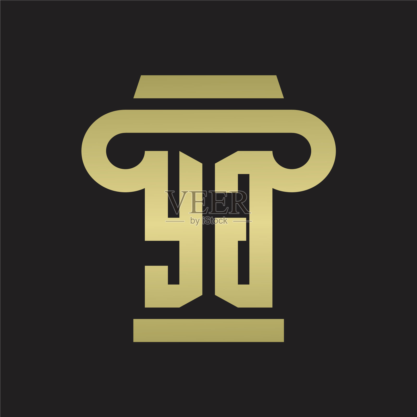 Yg标志采用柱式图案设计插画图片素材