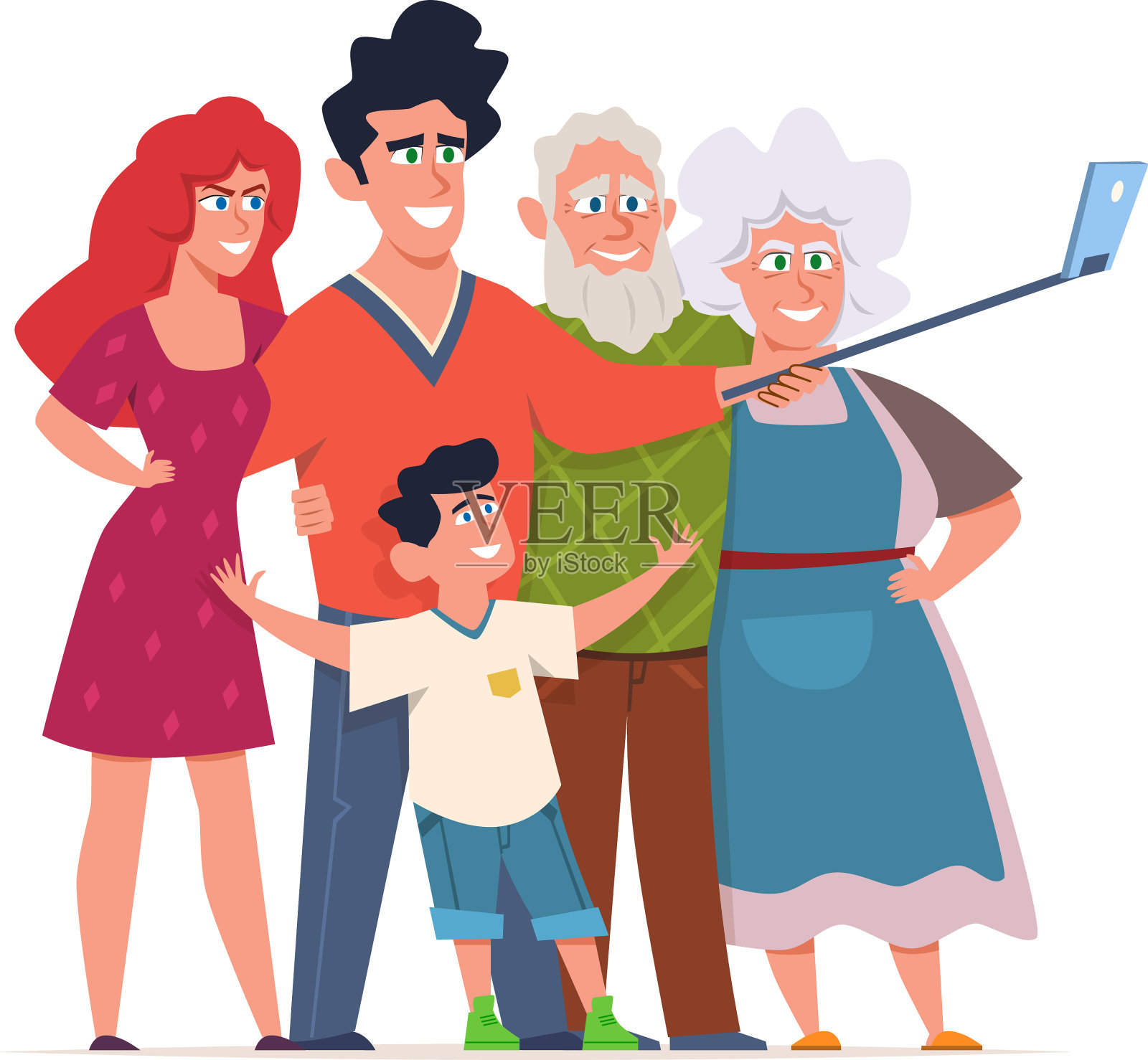 全家福自拍合影三张设计元素图片