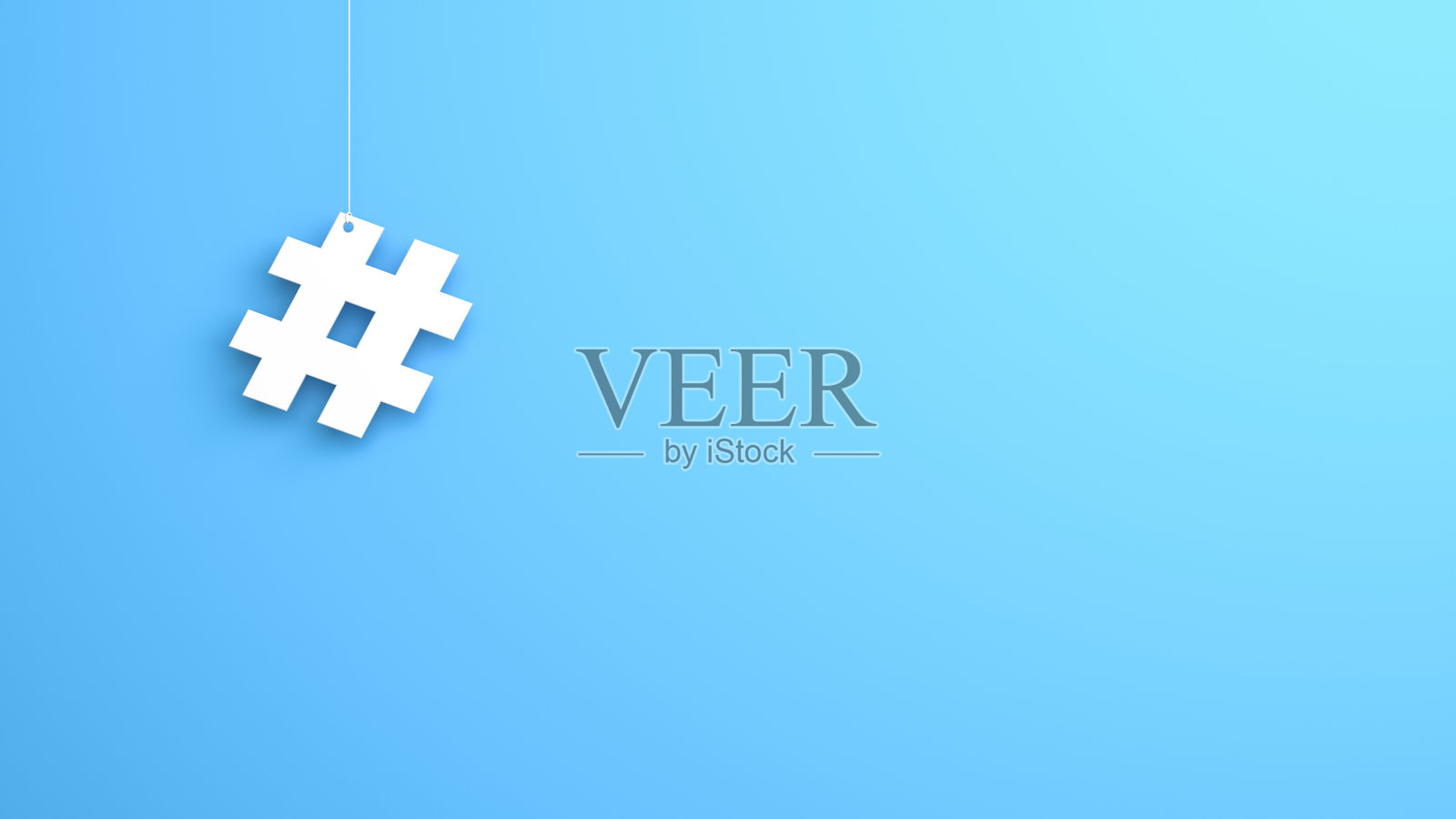 蓝色背景前的标签标记照片摄影图片