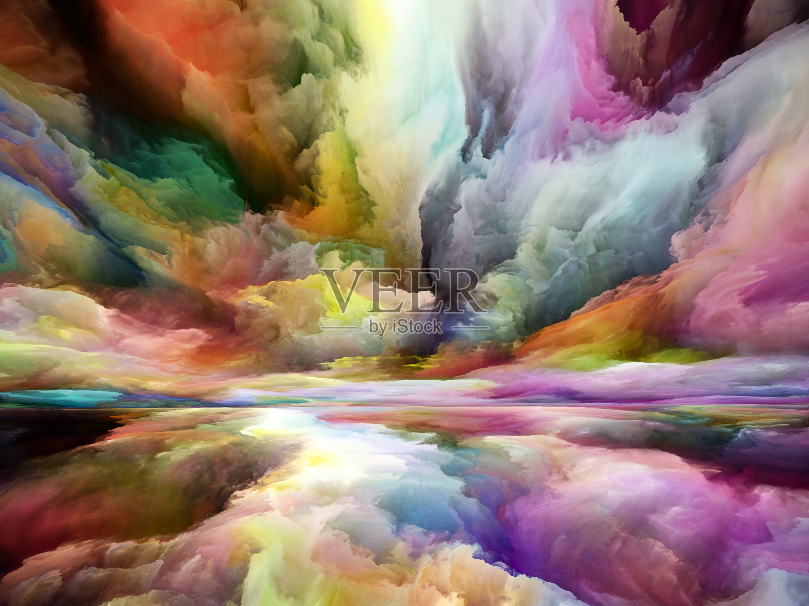 土地和天空的愿景插画图片素材