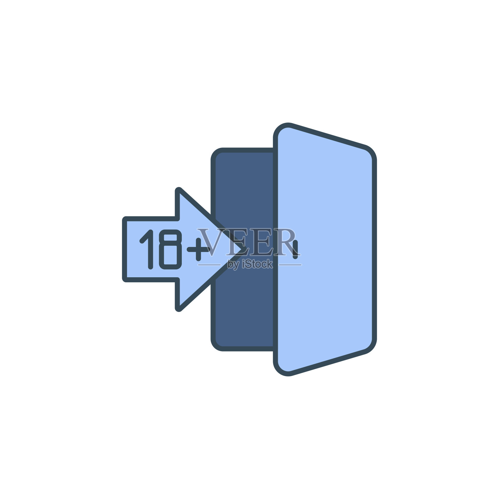 18岁加年龄限制符号向量图标孤立在白色背景图标素材