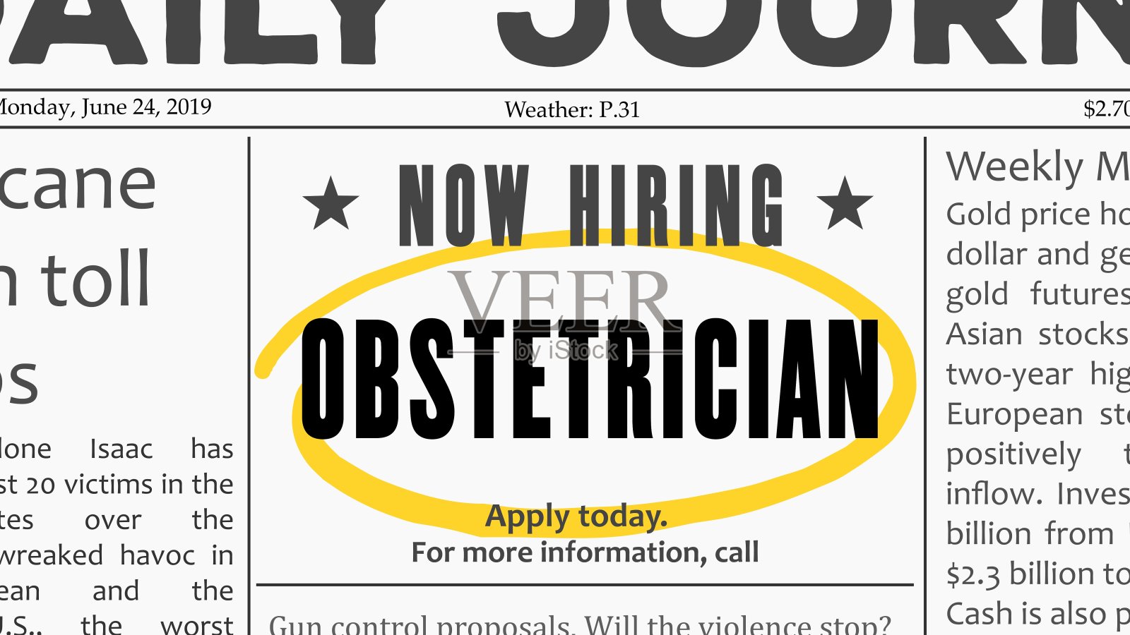 产科医生的职业插画图片素材