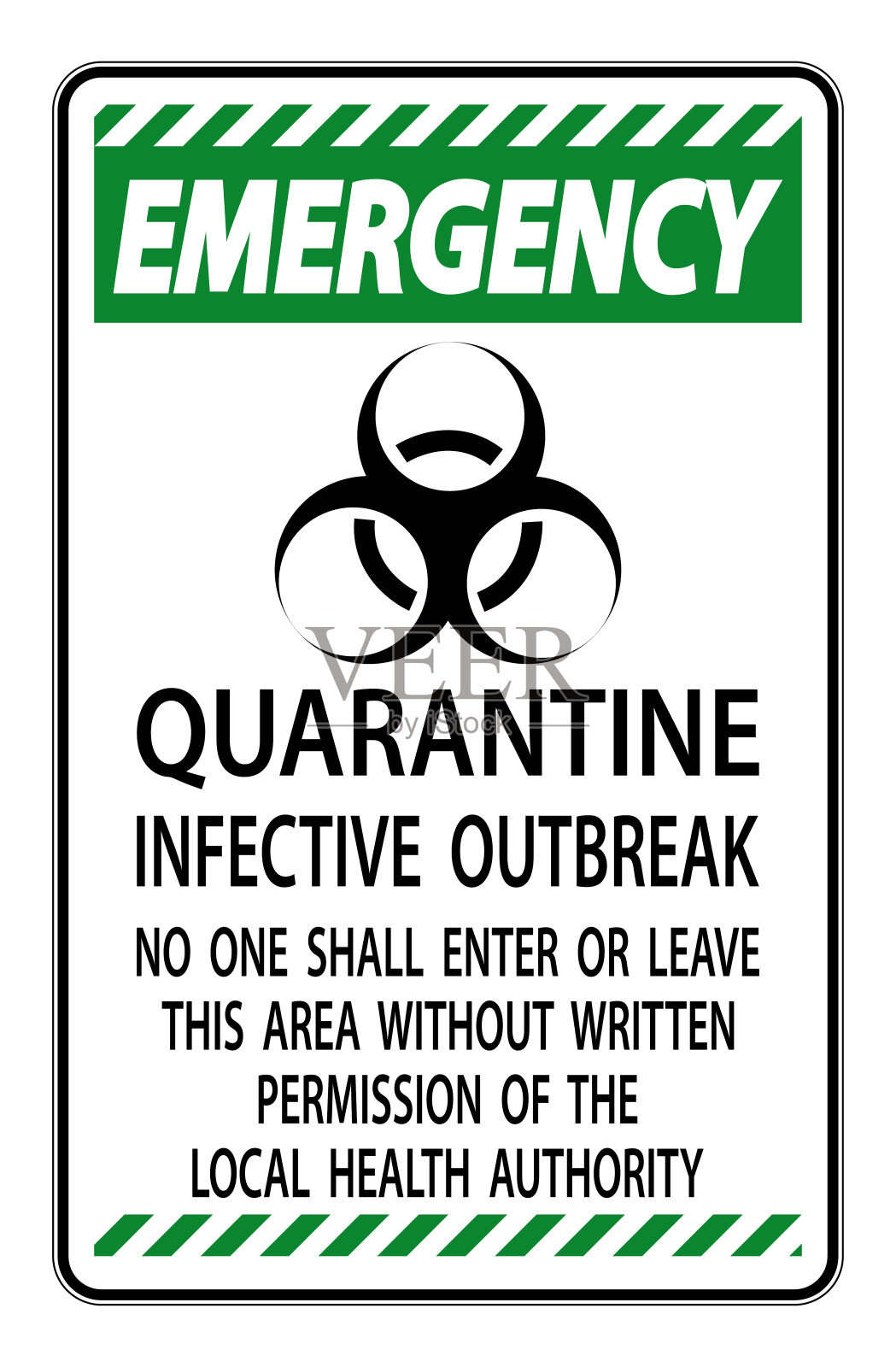 紧急检疫传染病爆发标志，透明背景隔离，媒介插图插画图片素材