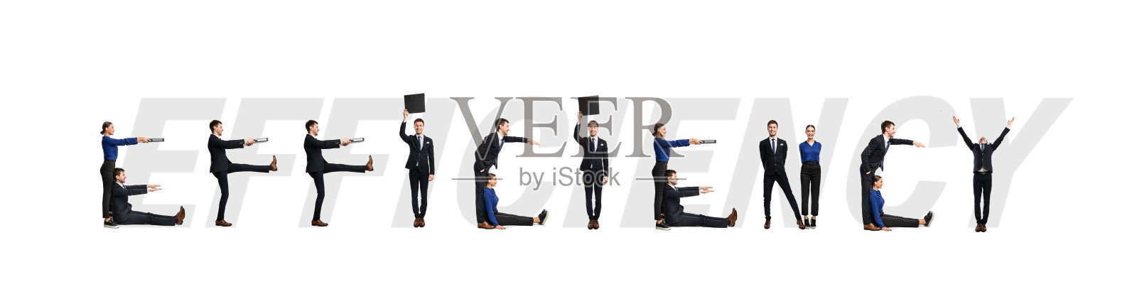 一群人在工作室里形成效率词汇照片摄影图片