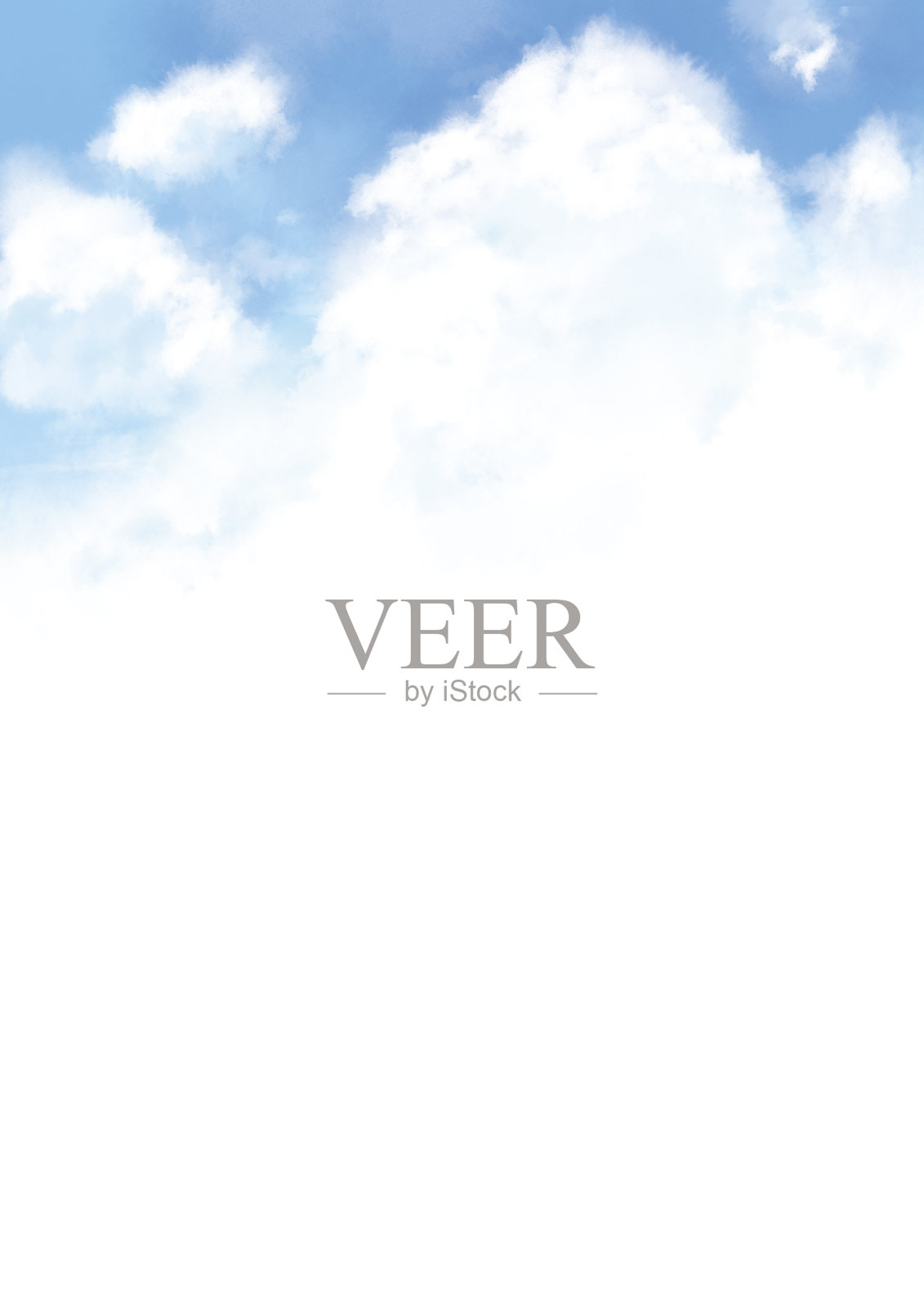 大云漂浮在夏季天空的水彩插图框架。插画图片素材