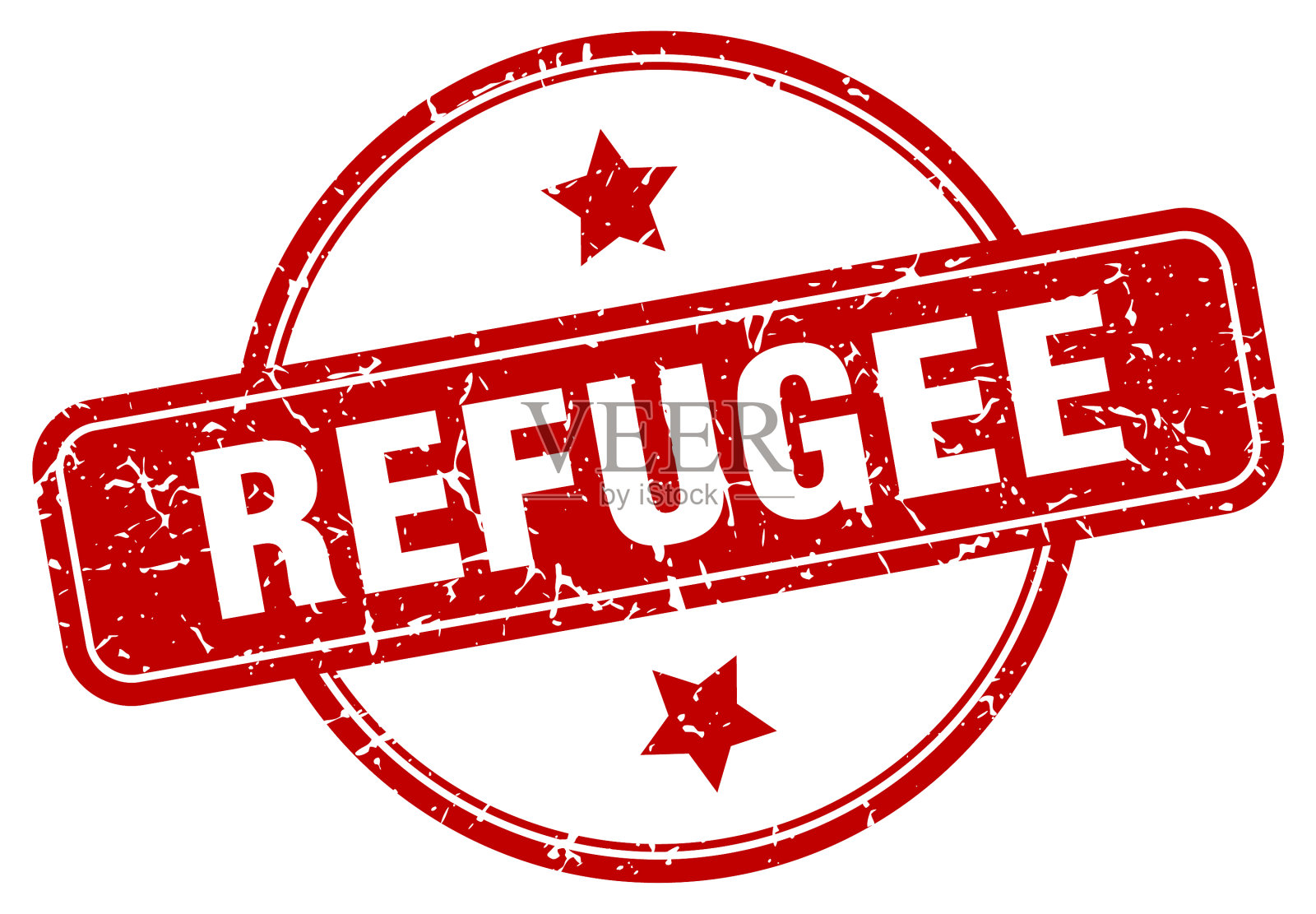 难民邮票难民绕复古垃圾标志插画图片素材