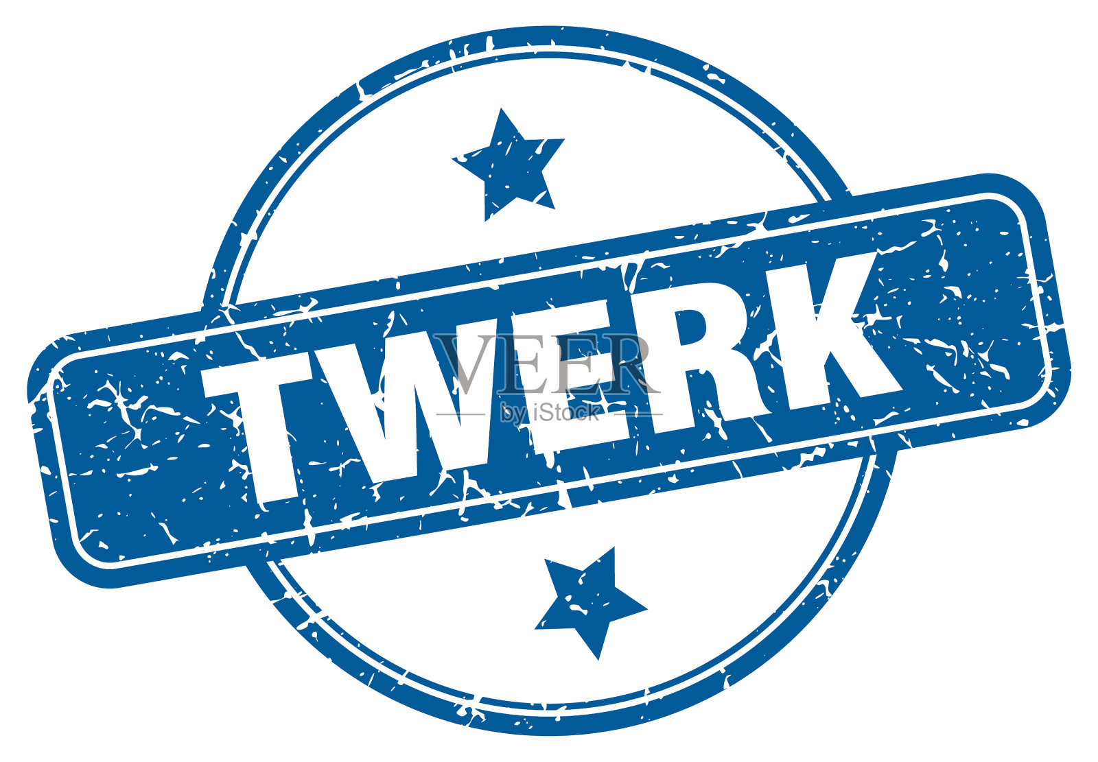 Twerk邮票Twerk圆形复古垃圾摇滚标志Twerk插画图片素材