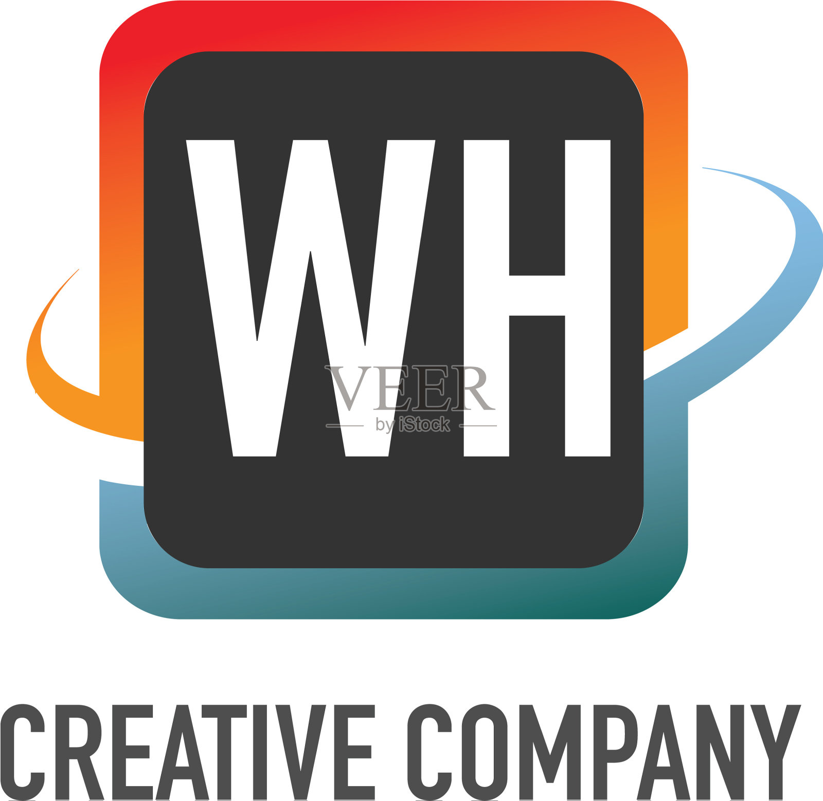 首字母wh swoosh创意设计标志插画图片素材