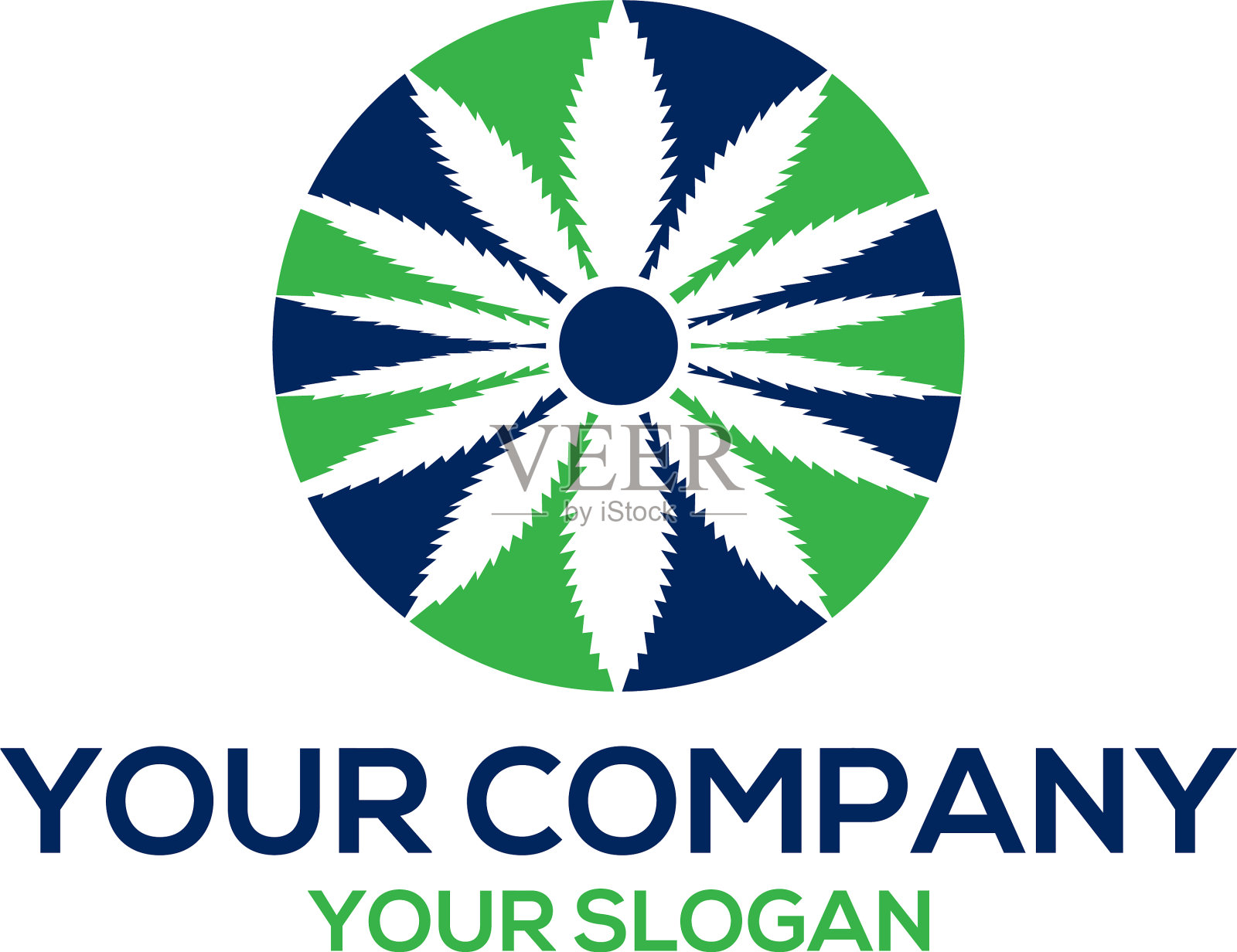 圆形大麻标志设计插画图片素材