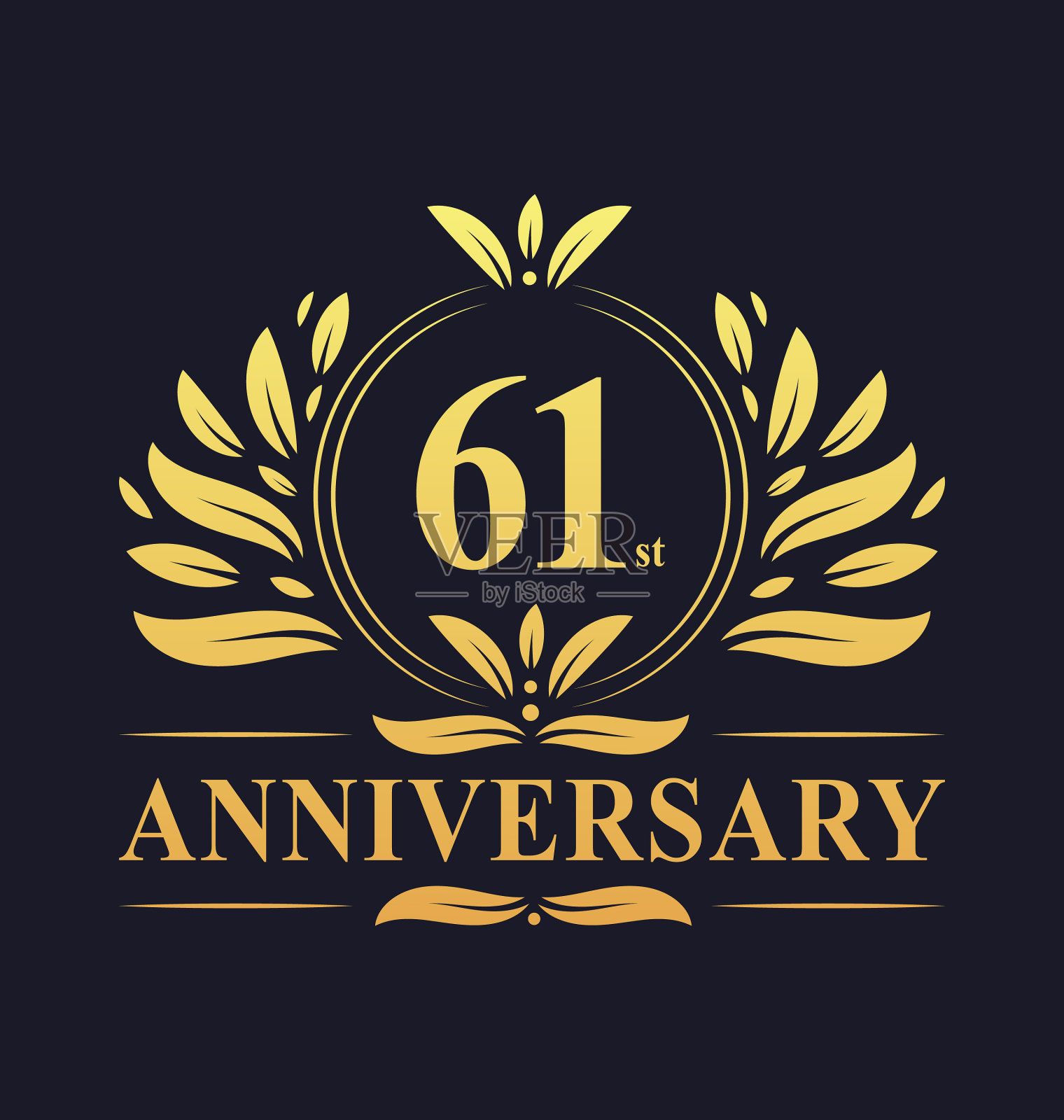 61周年纪念标志61周年纪念设计插画图片素材