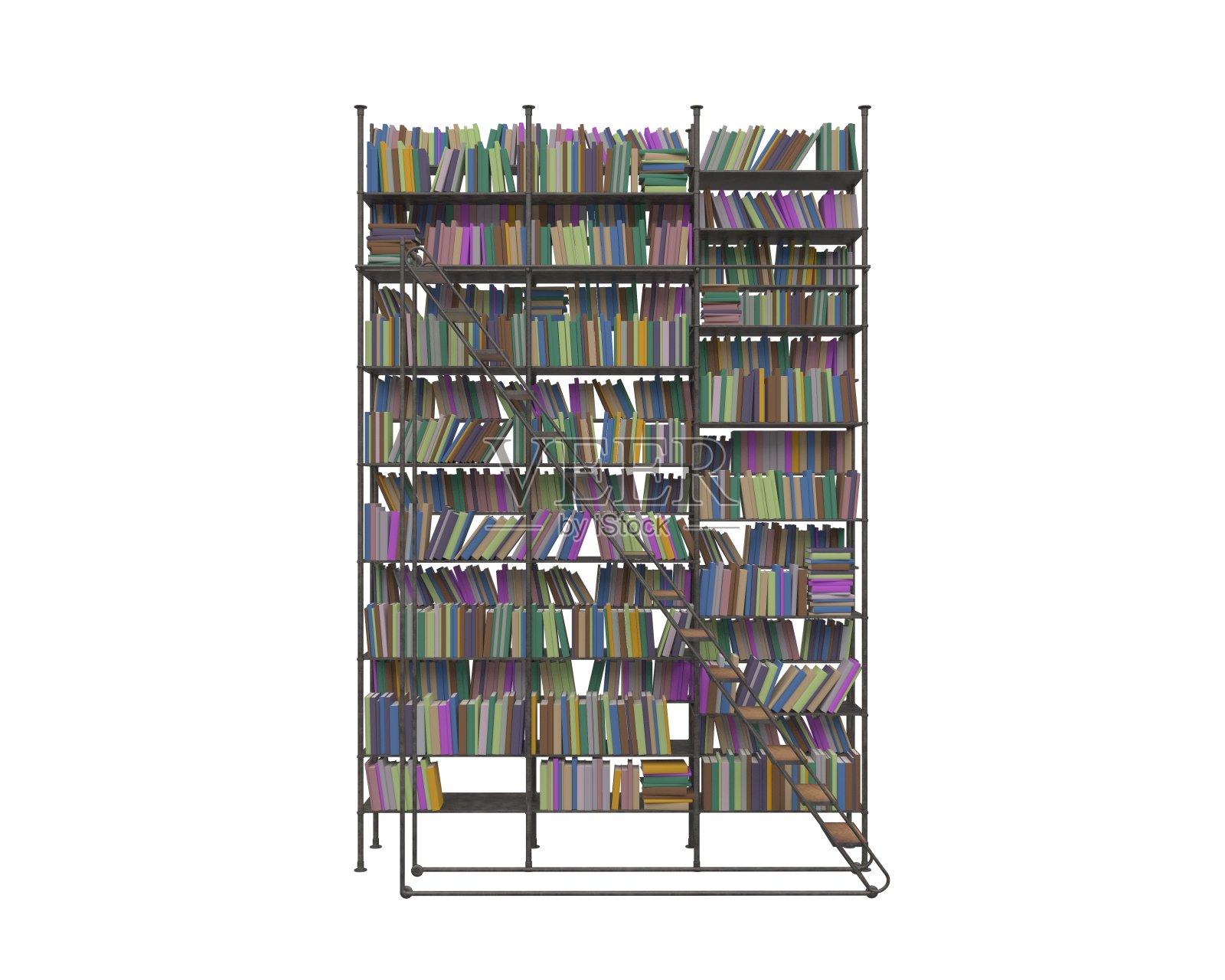 书架孤立的白色3d插图照片摄影图片