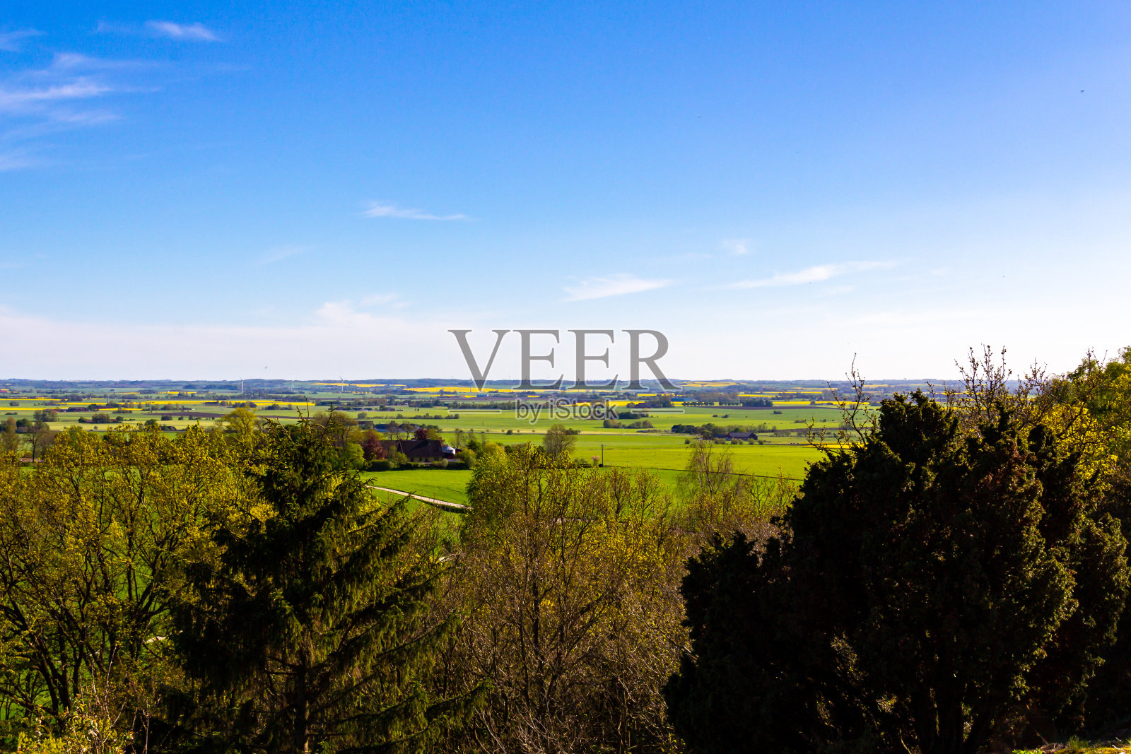 瑞典南部平坦的斯卡尼亚农场照片摄影图片