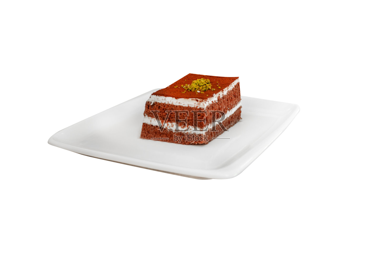 孤立背景上的巧克力蛋糕照片摄影图片