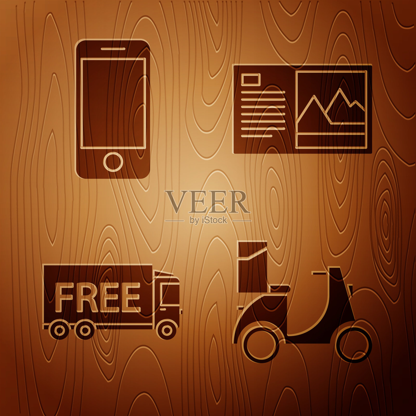 用app设置滑板车送货手机图标素材