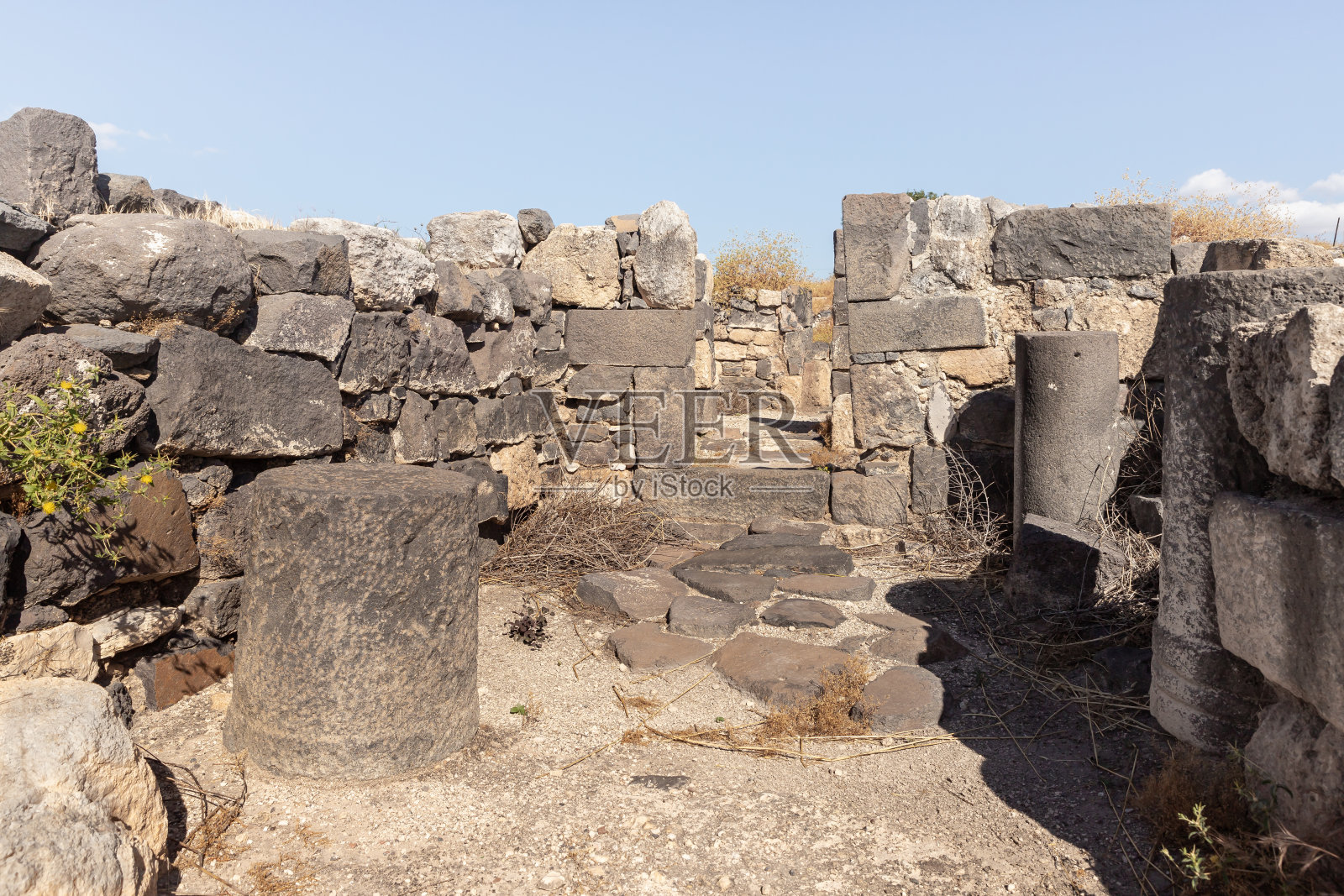 以色列加利利海戈兰高地上希波斯古城遗址照片摄影图片