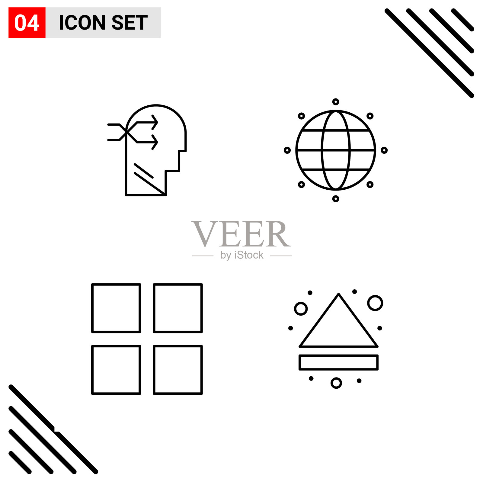 像素完美设置4行图标轮廓图标图标素材