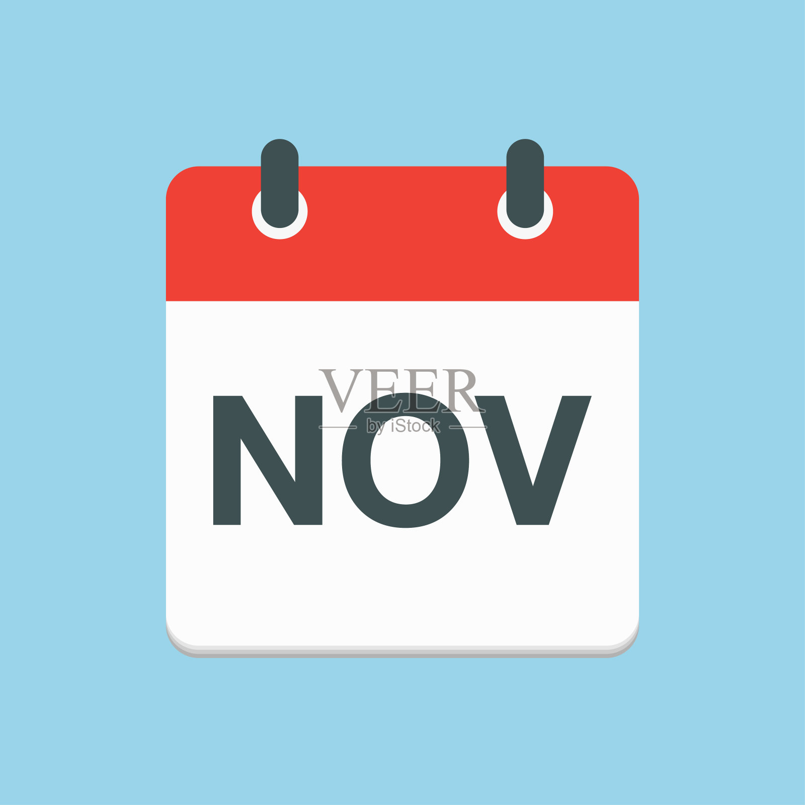 矢量图标日日历，秋月十一月插画图片素材