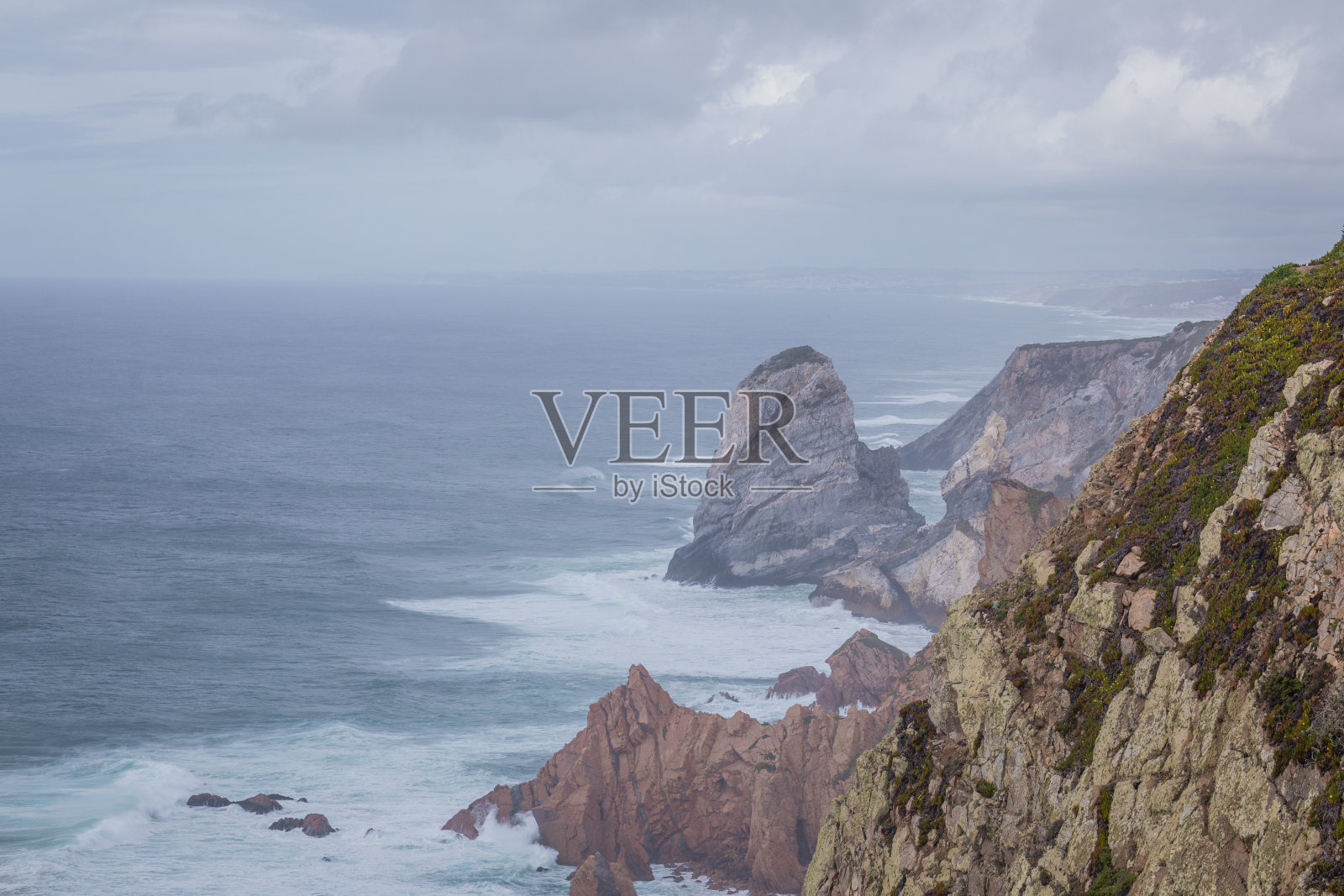 葡萄牙卡波达罗卡的大西洋海岸景观照片摄影图片