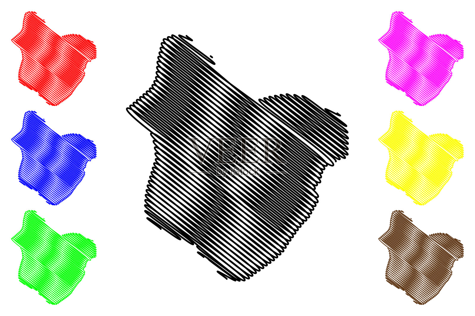 Bogdanci自治区地图插画图片素材