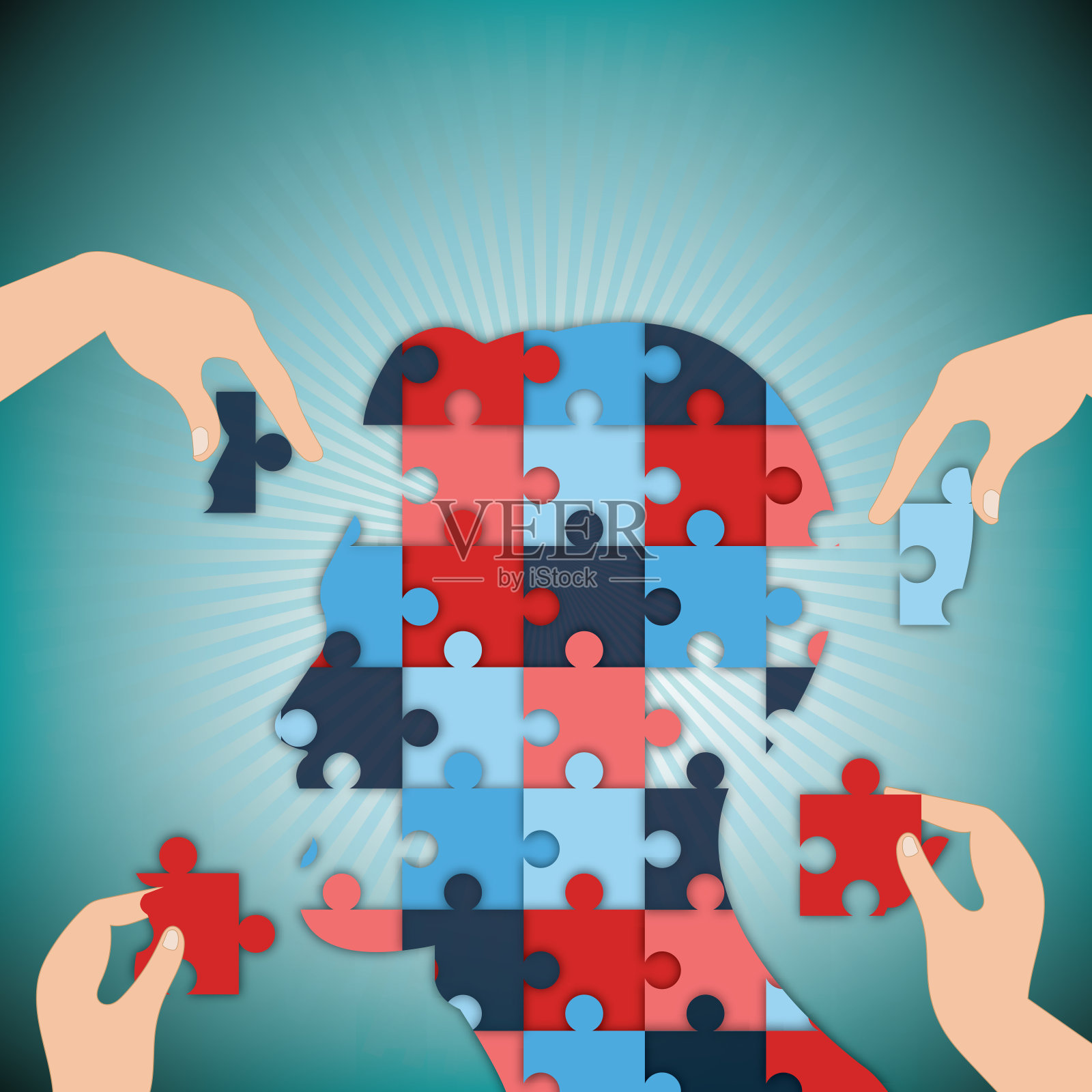 智力拼图插图插画图片素材