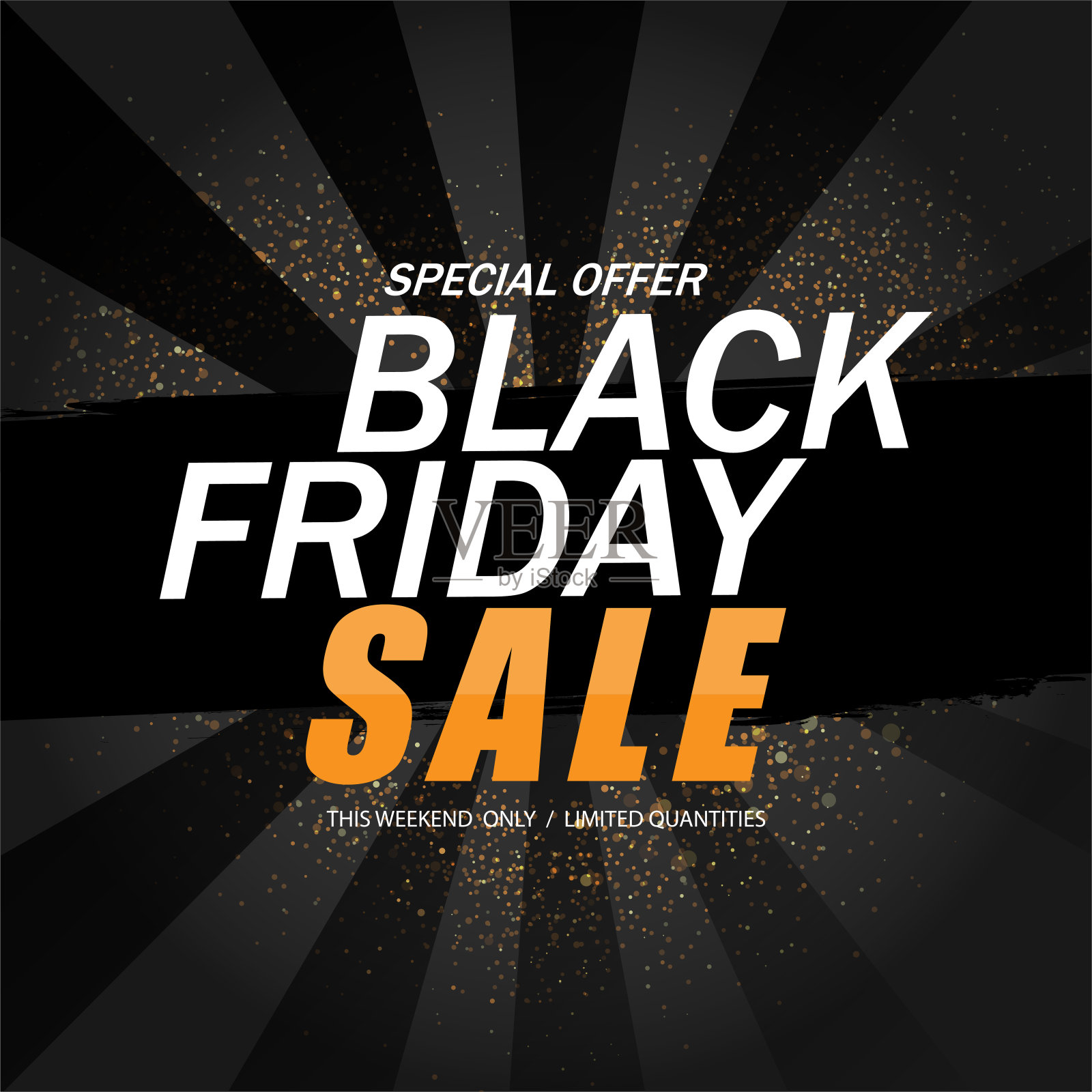 黑色星期五销售、横幅、商标、广告、海报。黑色星期五购物节特价。矢量插图。设计模板素材