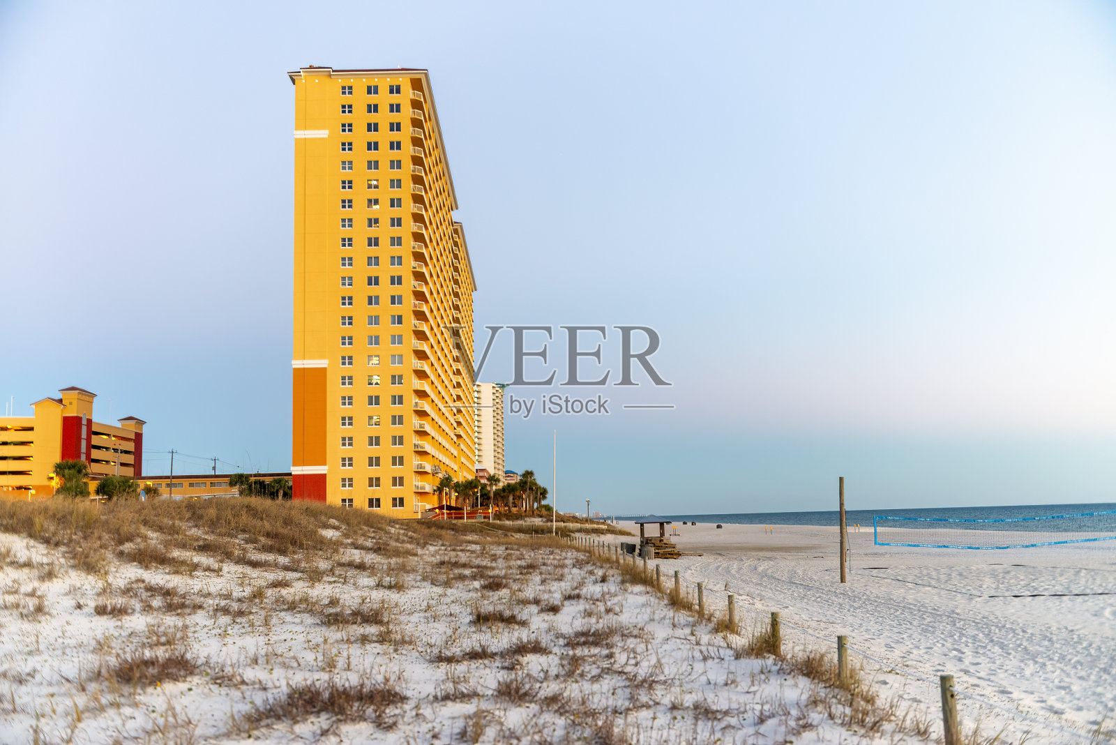 Travel.Usa。佛罗里达。日落时巴拿马海滩的美景。佛罗里达照片摄影图片