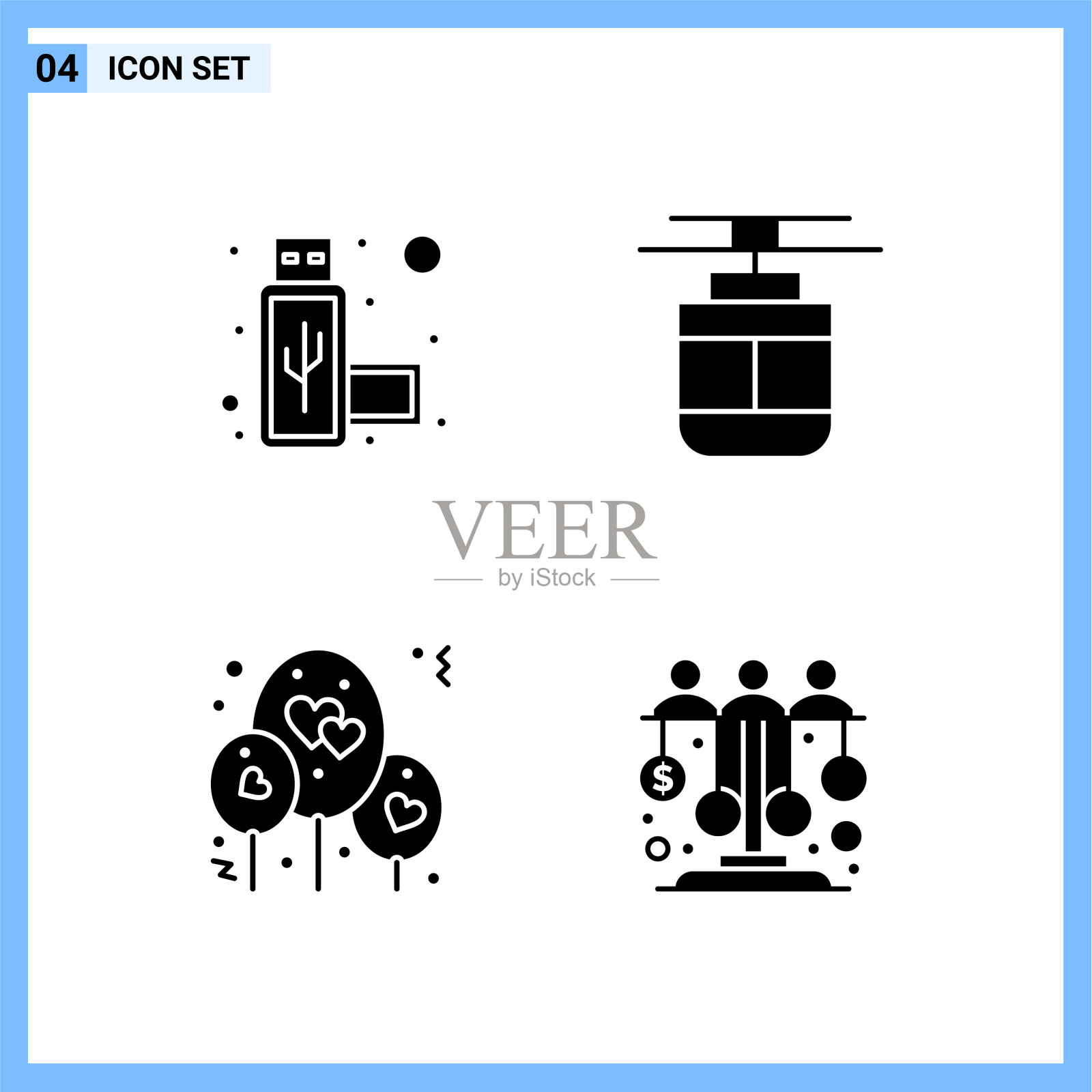 4图标solid style创意象形符号黑色图标素材