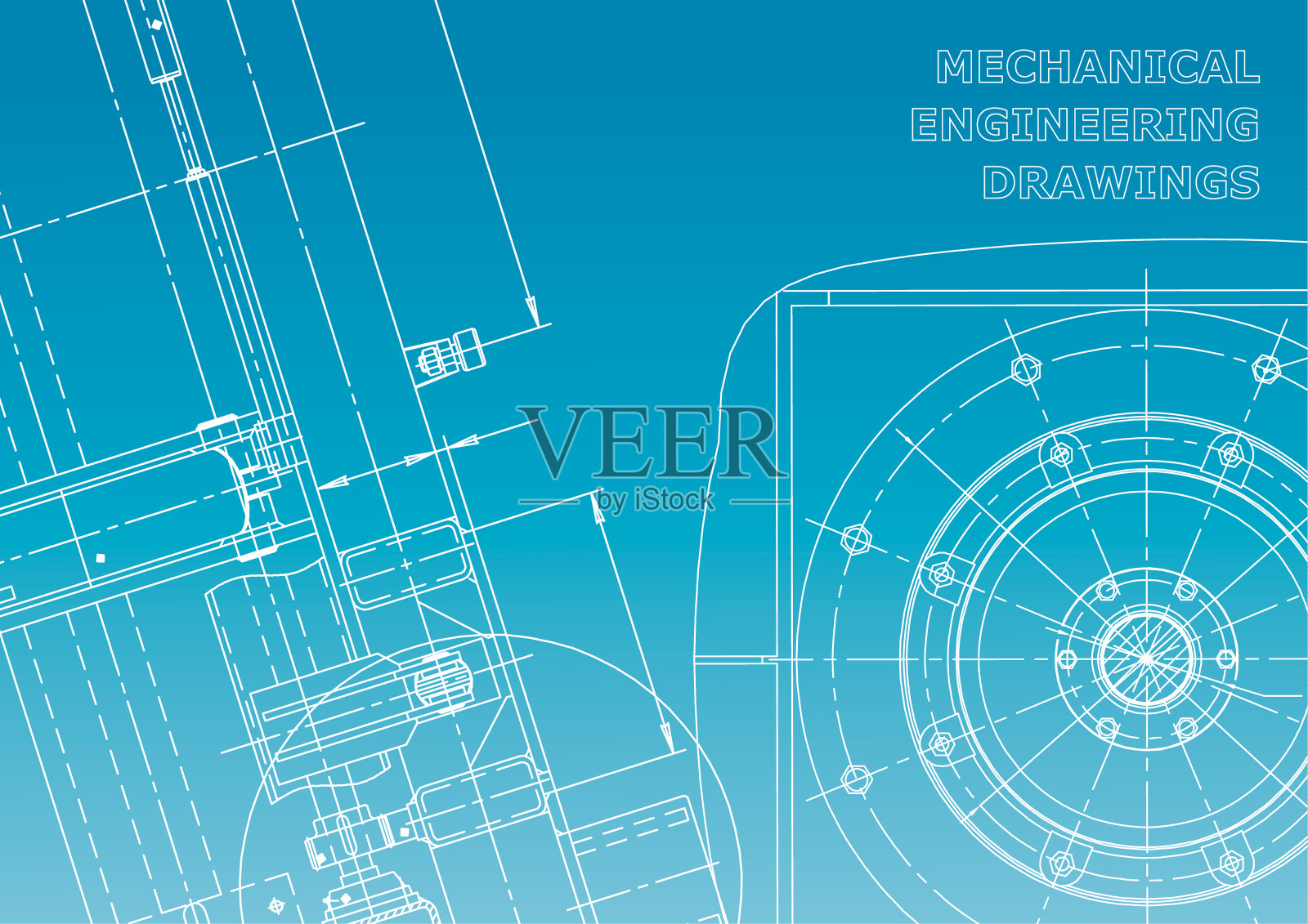 蓝图,素描。向量工程说明插画图片素材