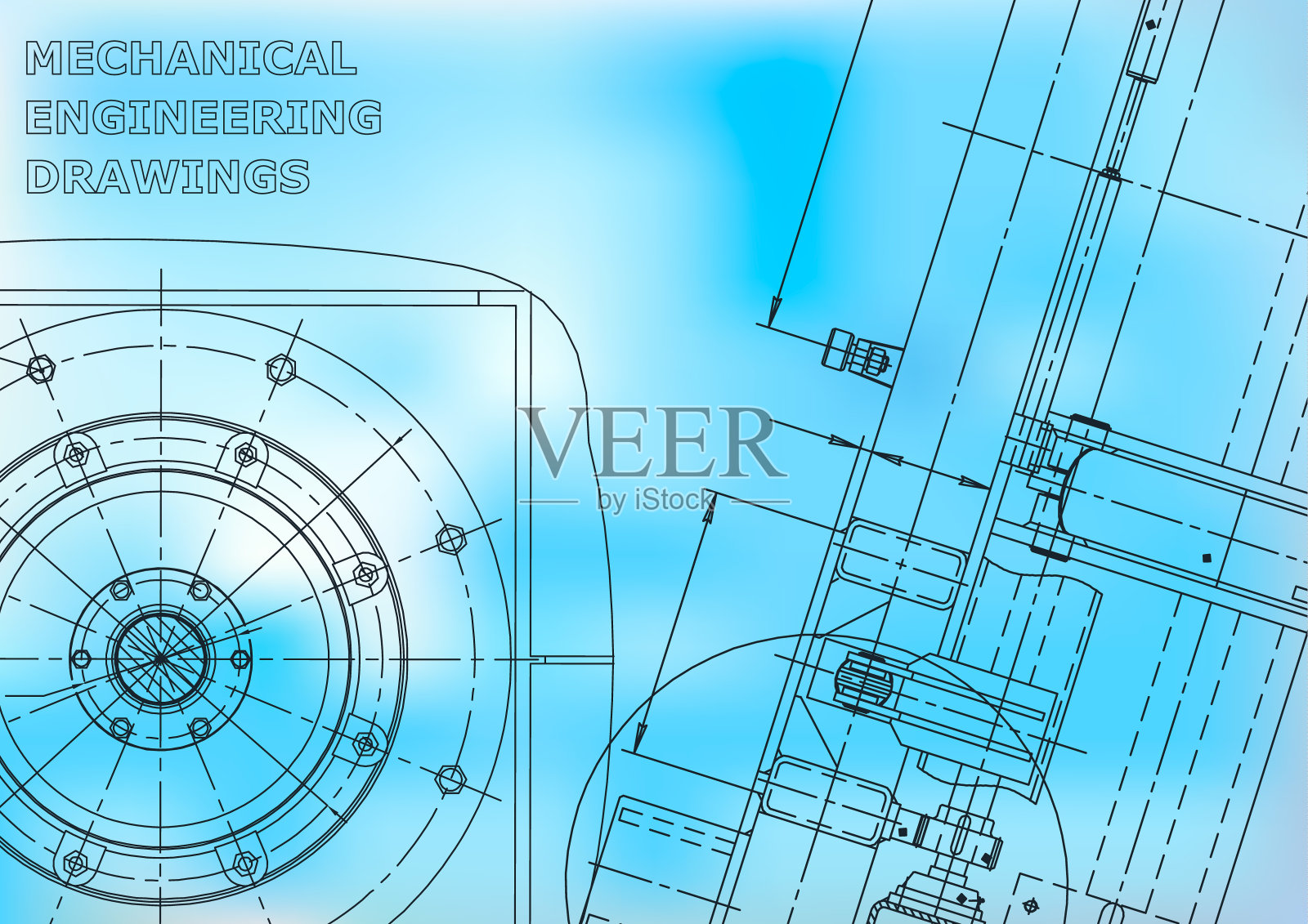 蓝图,素描。向量工程说明插画图片素材