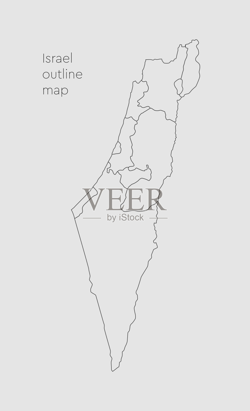 东部国家以色列地图矢量模板背景插画图片素材