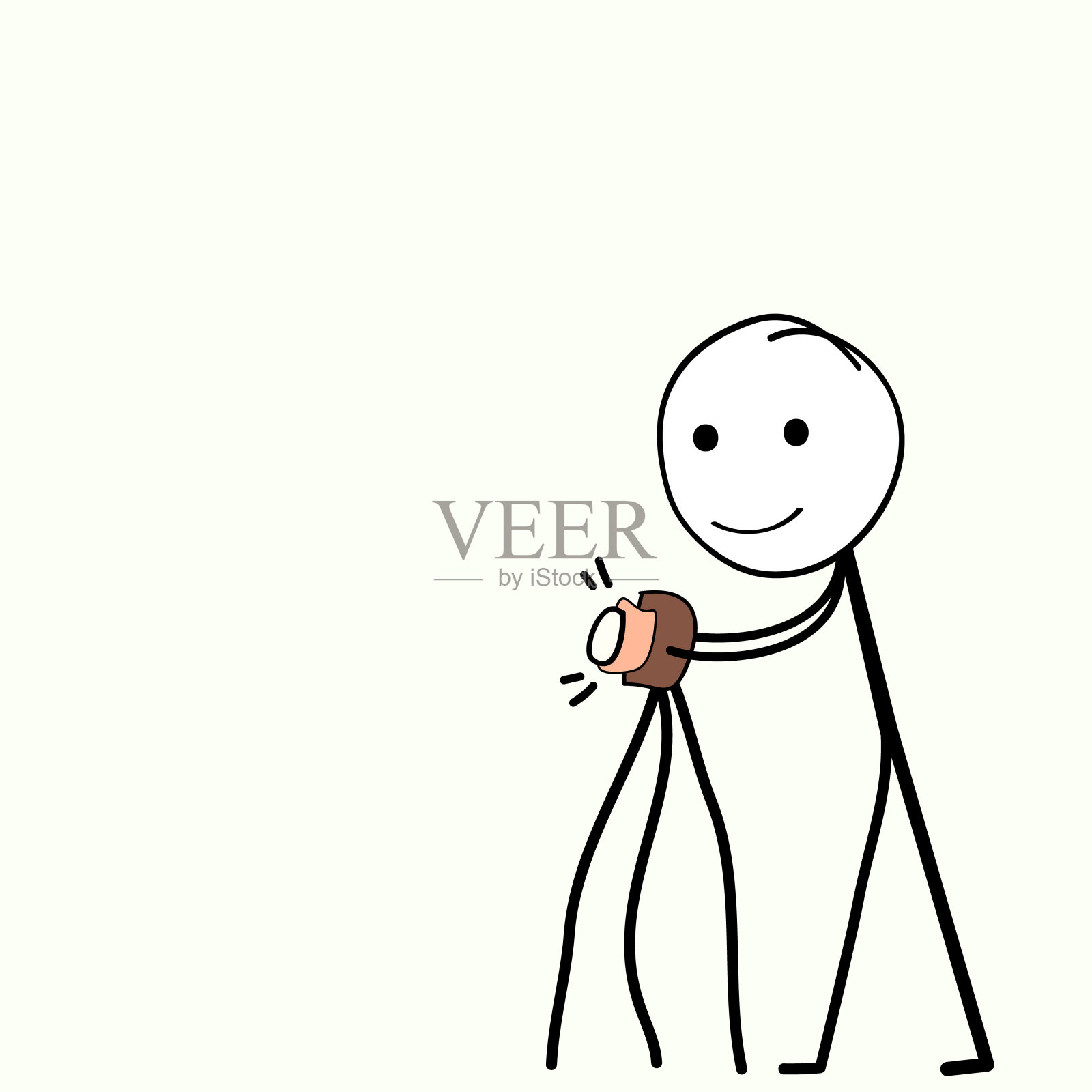 Doodle man with camera卡通设计矢量eps.10插画图片素材