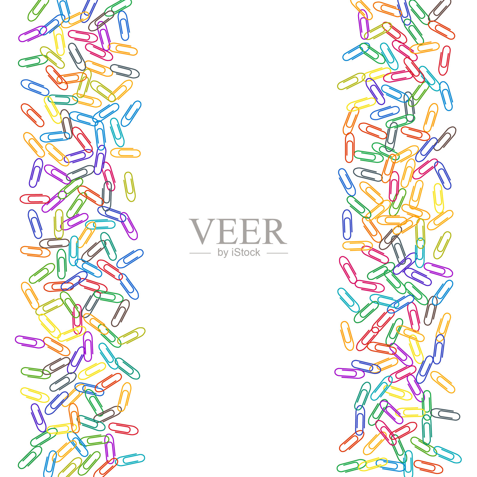 固定回形针孤立在白色背景上插画图片素材
