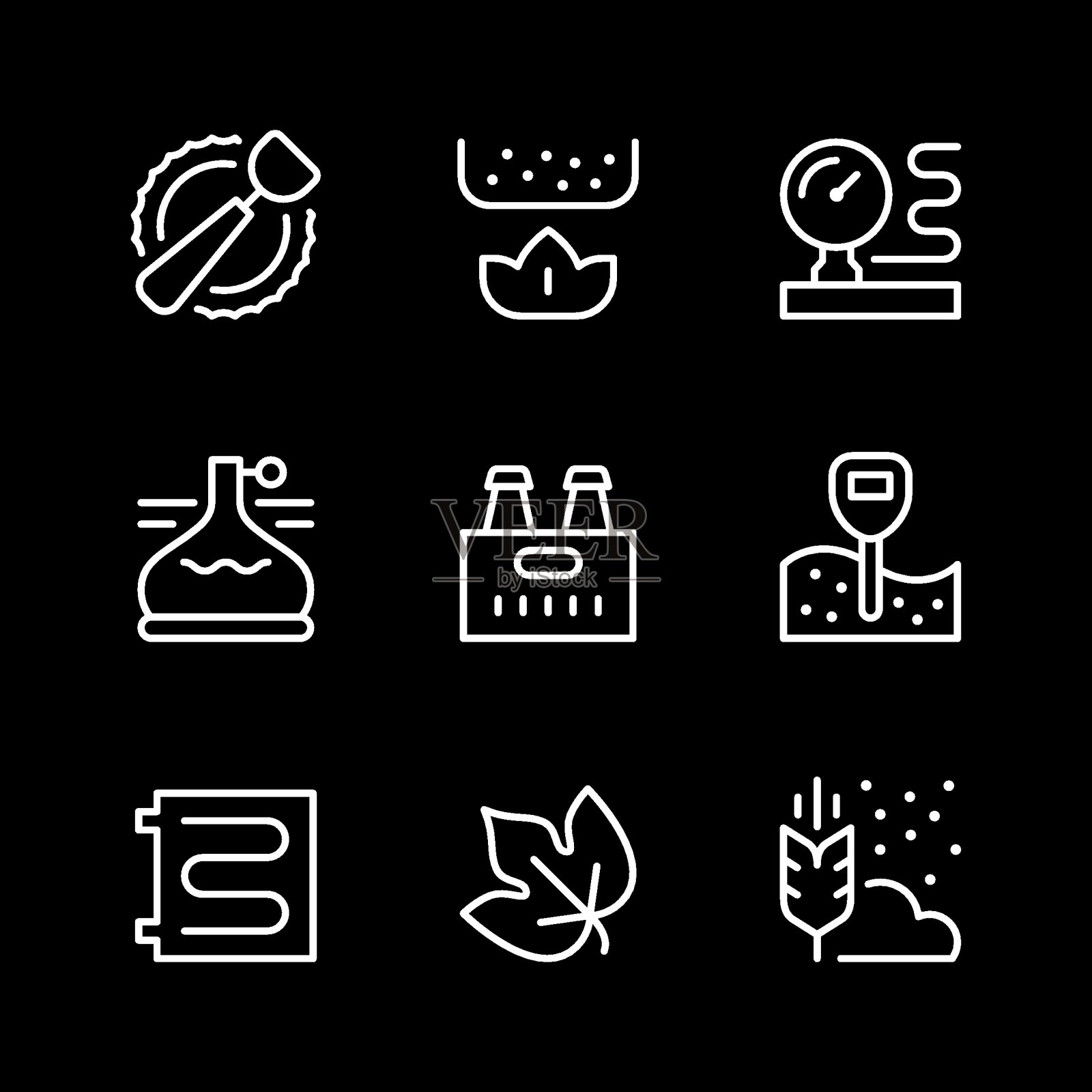 设置酒厂的线条图标图标素材