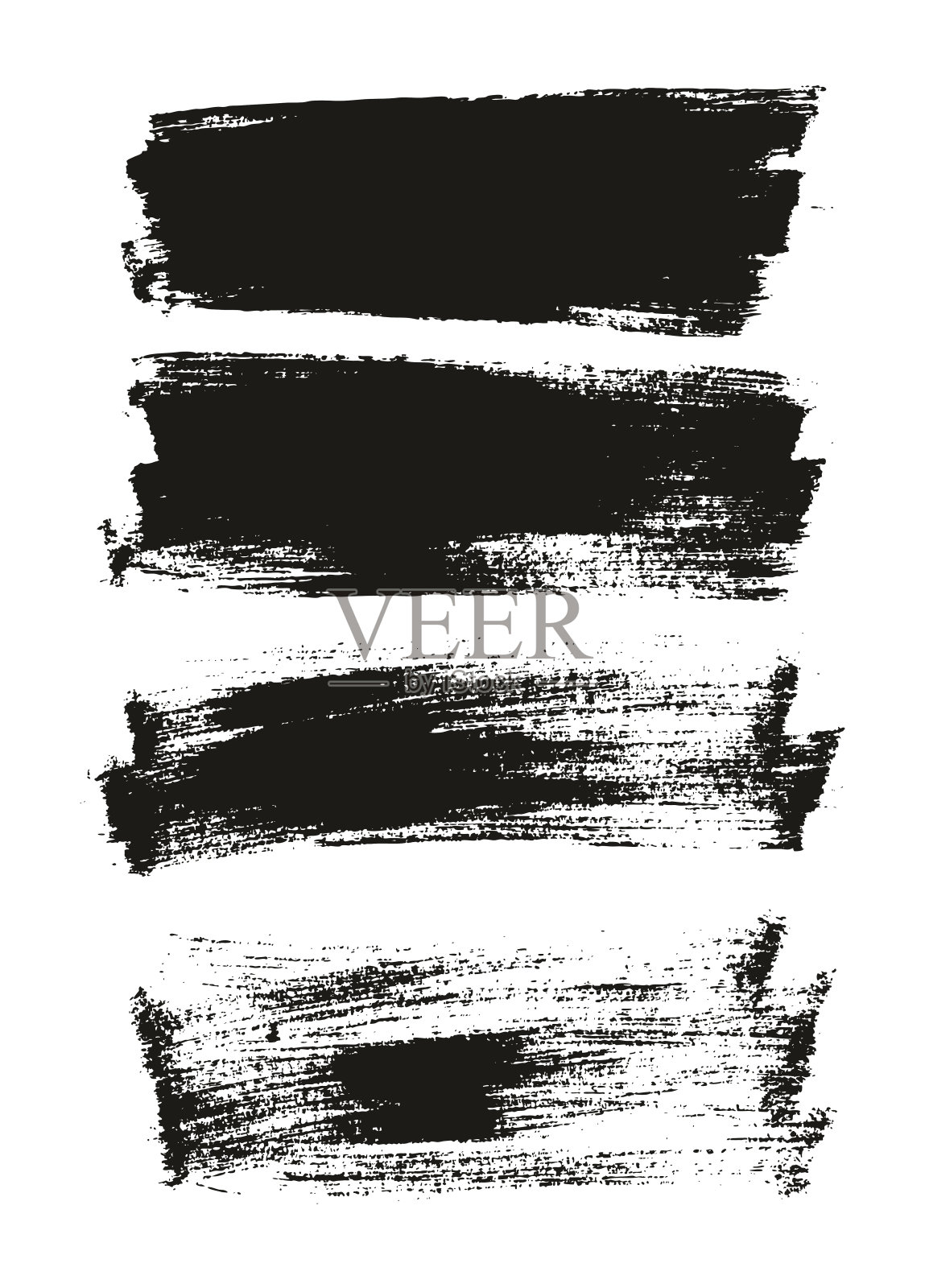 平面油漆刷细长背景高细节抽象矢量背景集插画图片素材