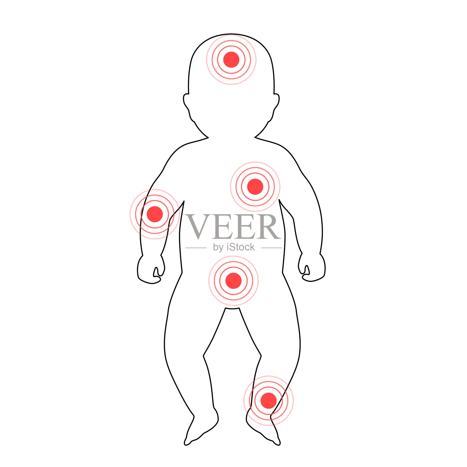 人体疼痛插画图片素材