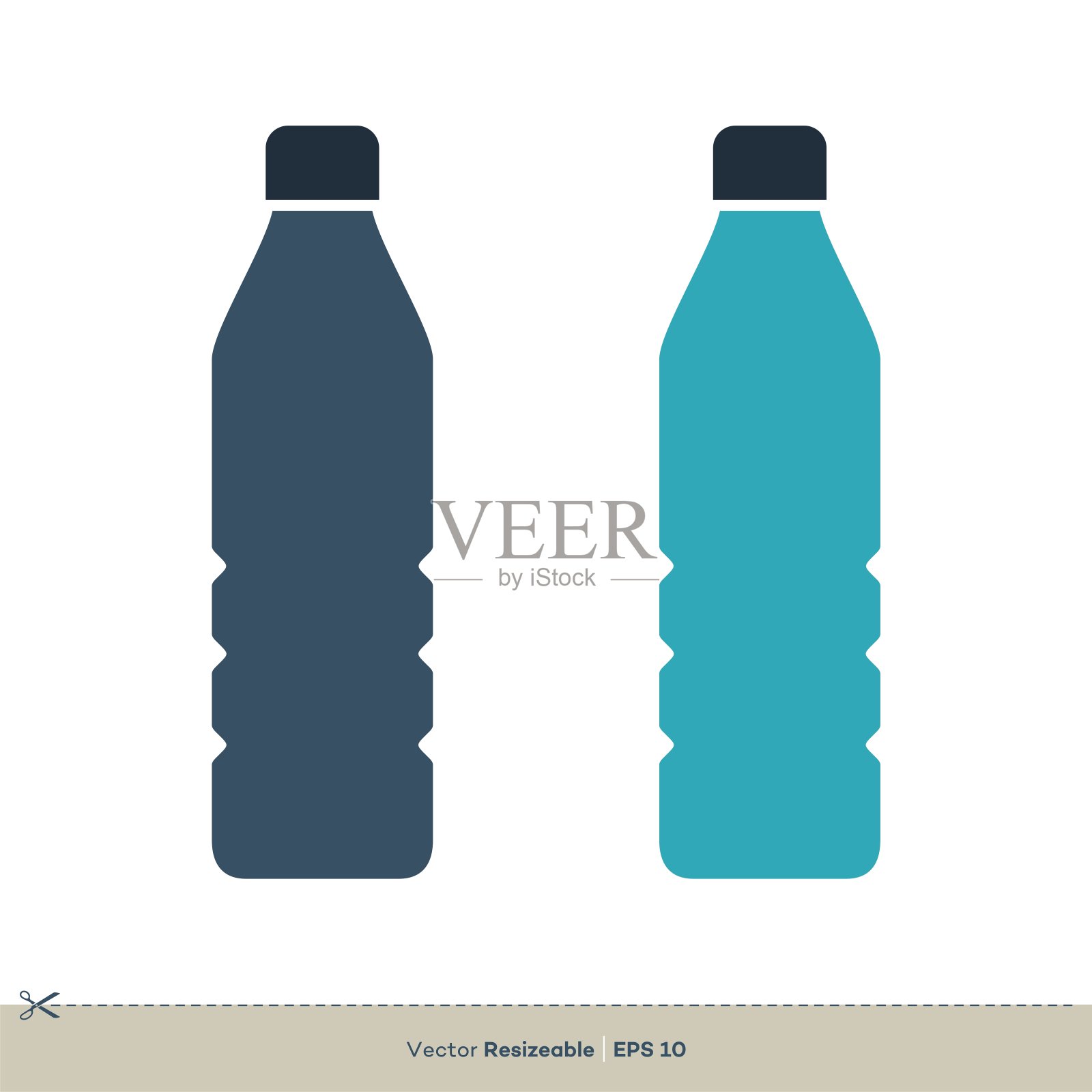 塑料瓶图标矢量标志模板插图设计。向量EPS 10。插画图片素材