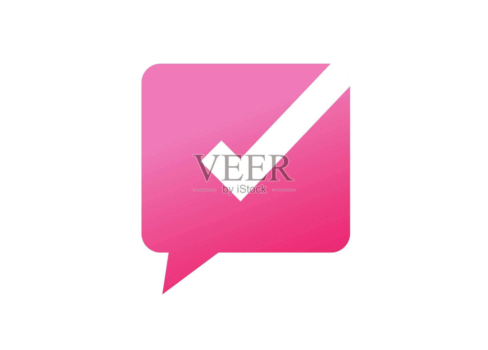 测验民意测验标志检查标记信息图标向量或访谈讨论聊天标志与气泡语音询问检查标记平面红色设计，竞赛民意测验游戏的概念标志，询问标签插画图片素材