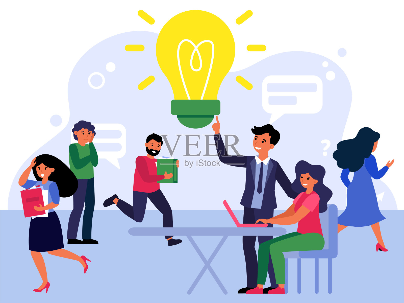 匆忙的办公室职员插画图片素材