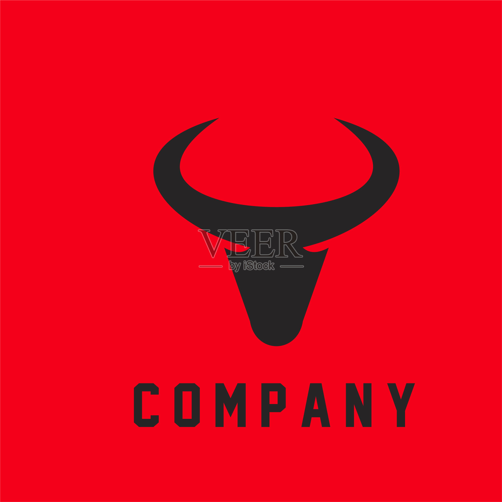 抽象牛头标志图标设计插画图片素材