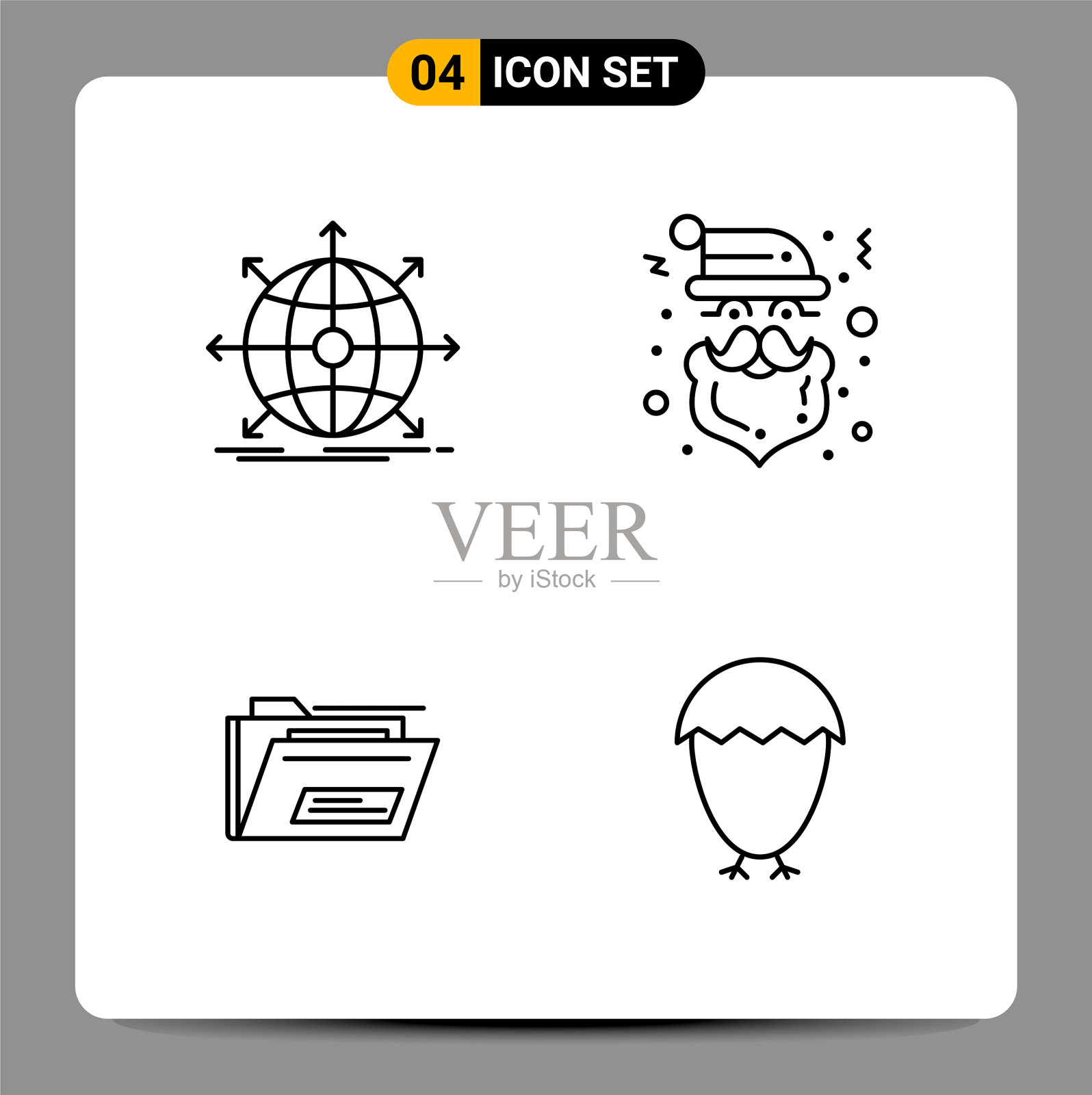 4个黑色图标为包轮廓符号符号图标素材