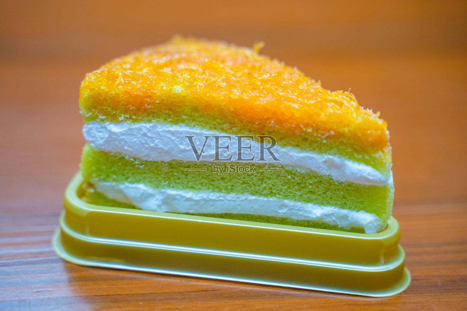 近景Foi Thong甜雪纺蛋糕照片摄影图片