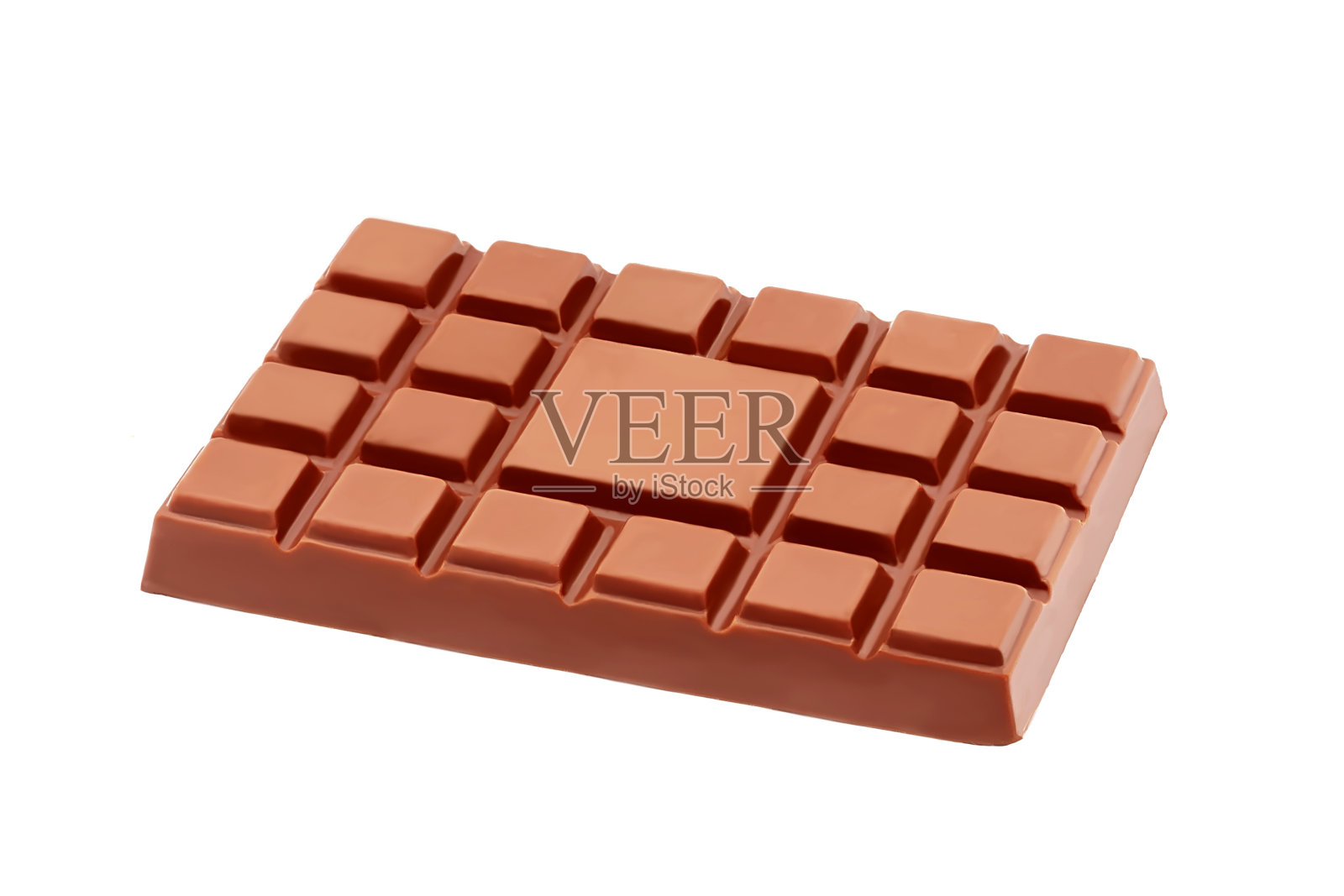 白色背景下的一整块牛奶巧克力。空白的设计师。孤立的特写镜头。照片摄影图片