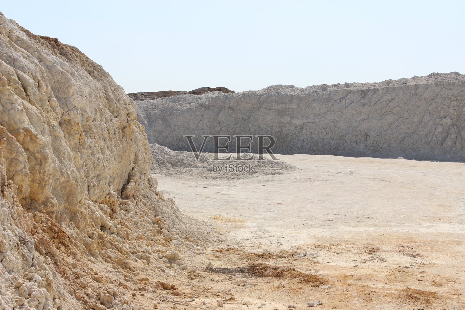 粘土开采。美丽的白色粘土背景。照片摄影图片