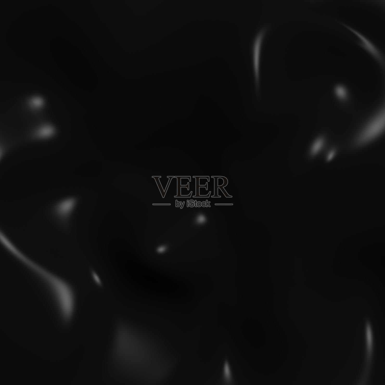 美丽闪亮的黑色液体表面与飞溅。暗色光滑液体波照片摄影图片